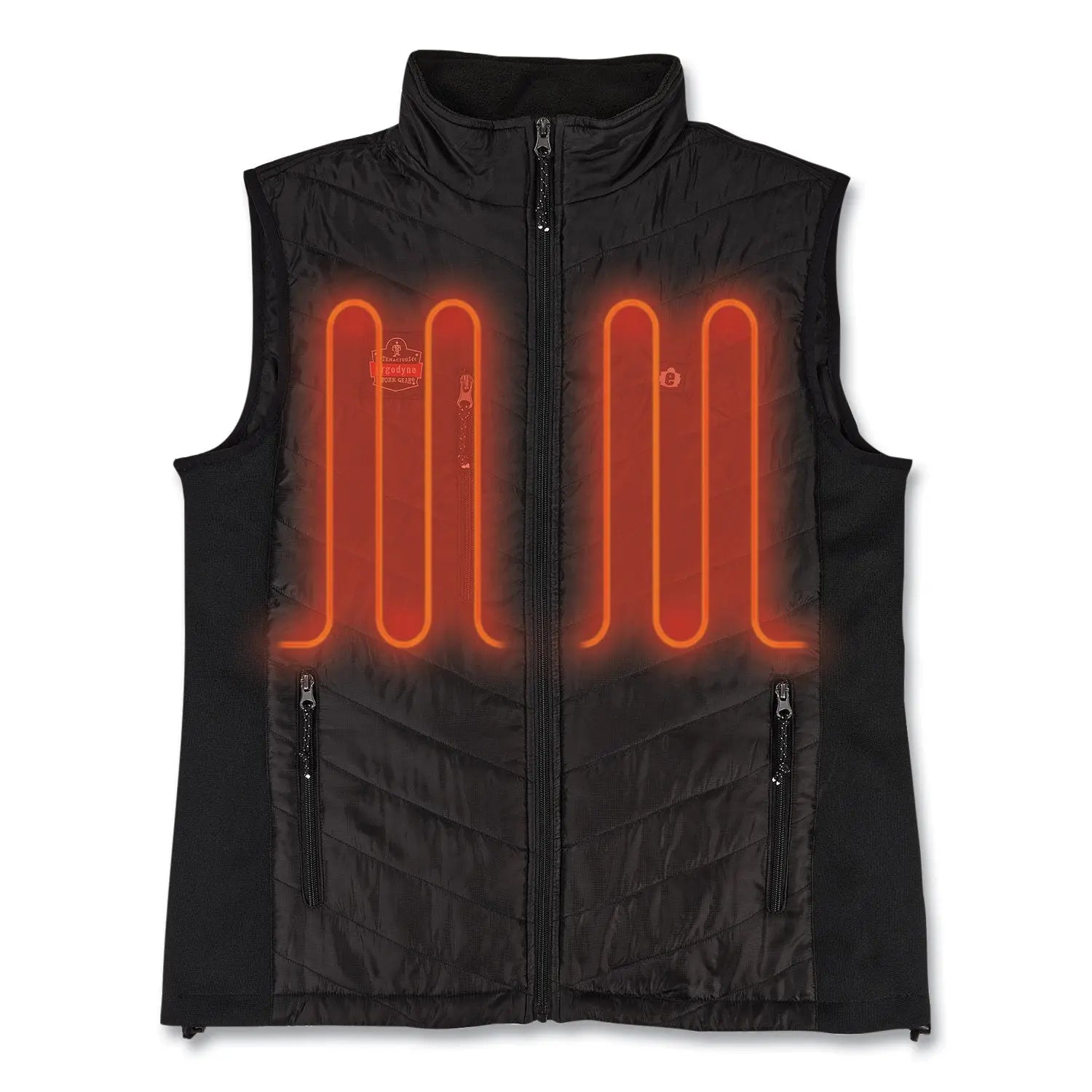 ergodyne® N-Ferno 6495 Rechargeable Heated Vest with Battery Power Bank, Fleece/Polyester, Large, Black