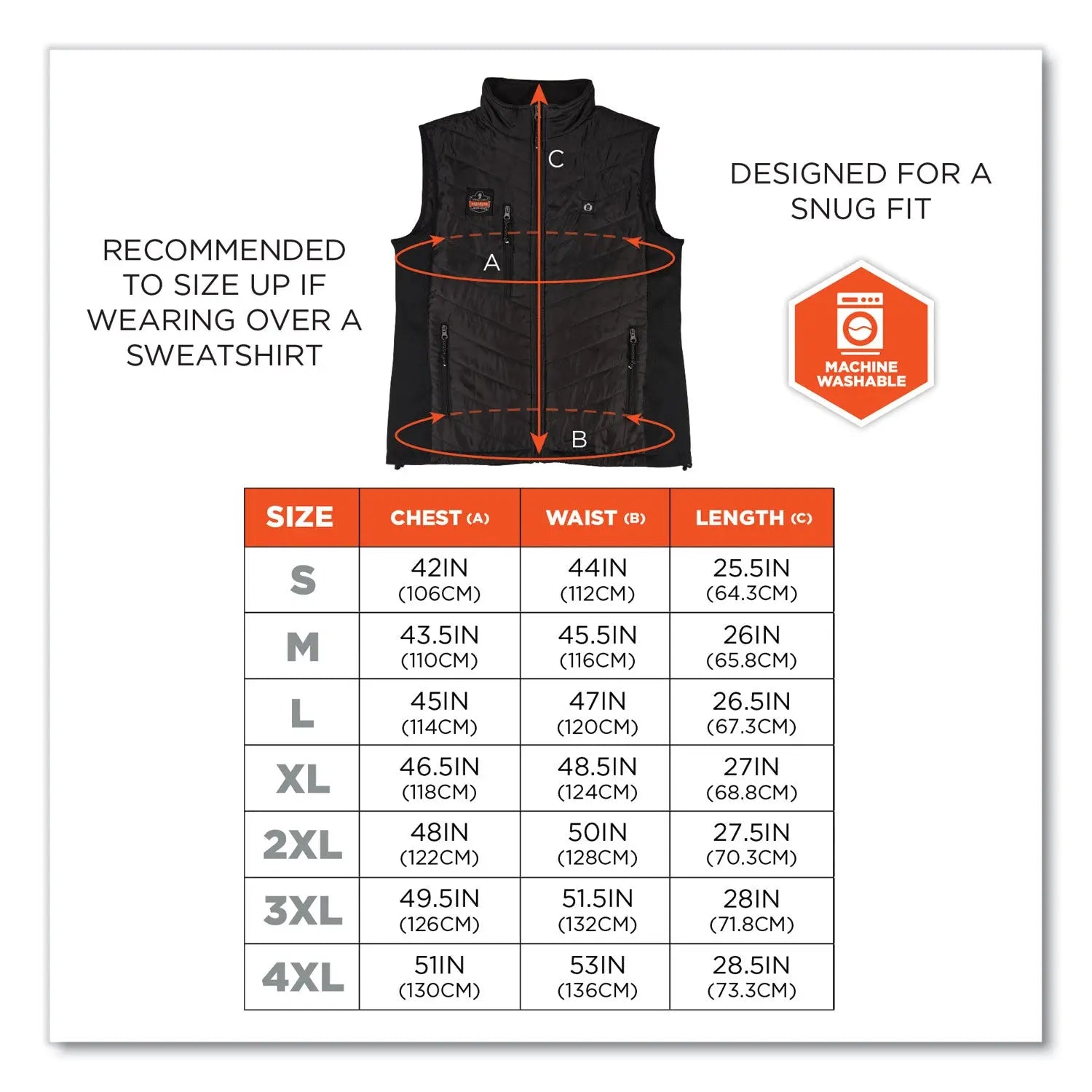 ergodyne® N-Ferno 6495 Rechargeable Heated Vest with Battery Power Bank, Fleece/Polyester, Large, Black