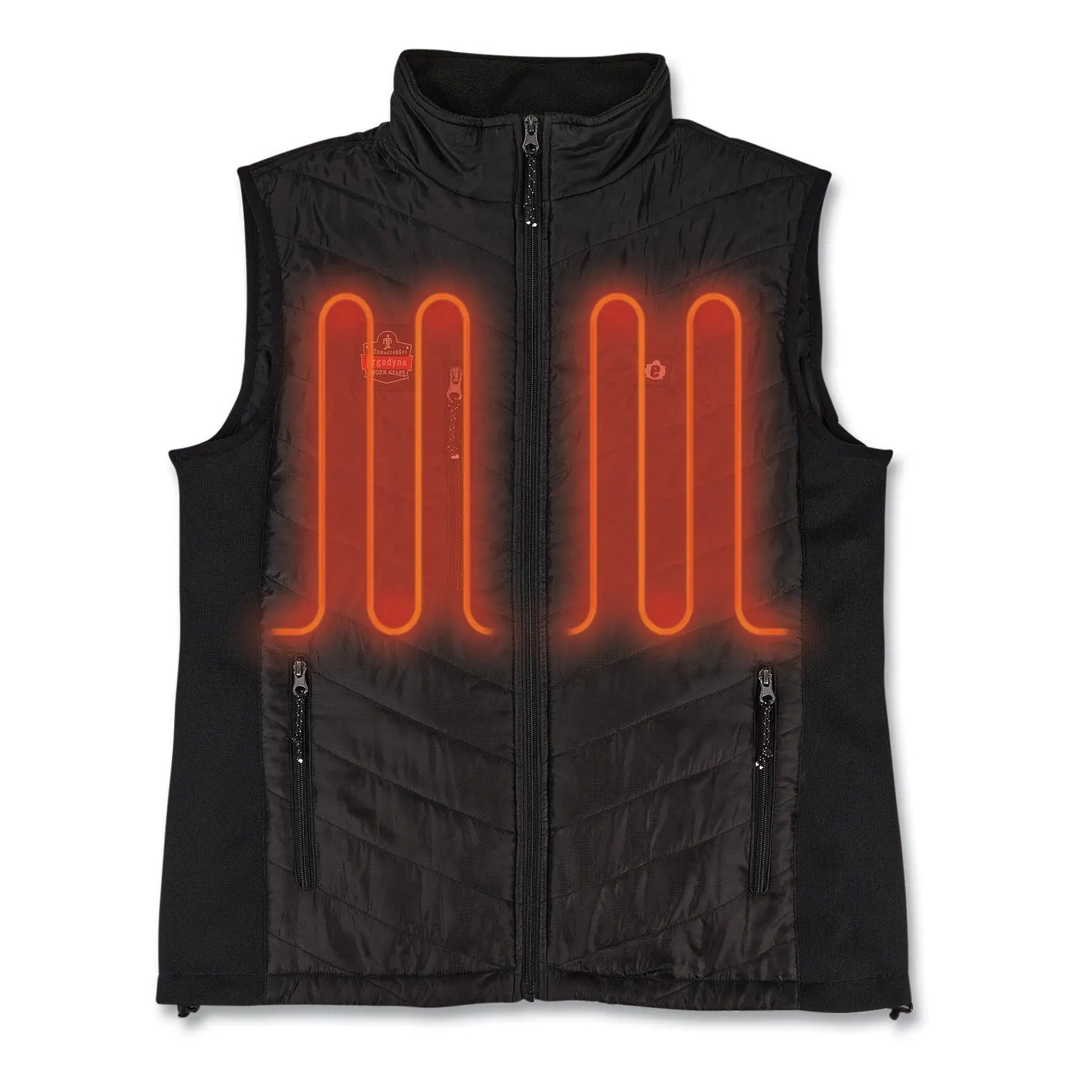 ergodyne® N-Ferno 6495 Rechargeable Heated Vest with Battery Power Bank, Fleece/Polyester, 3X-Large, Black