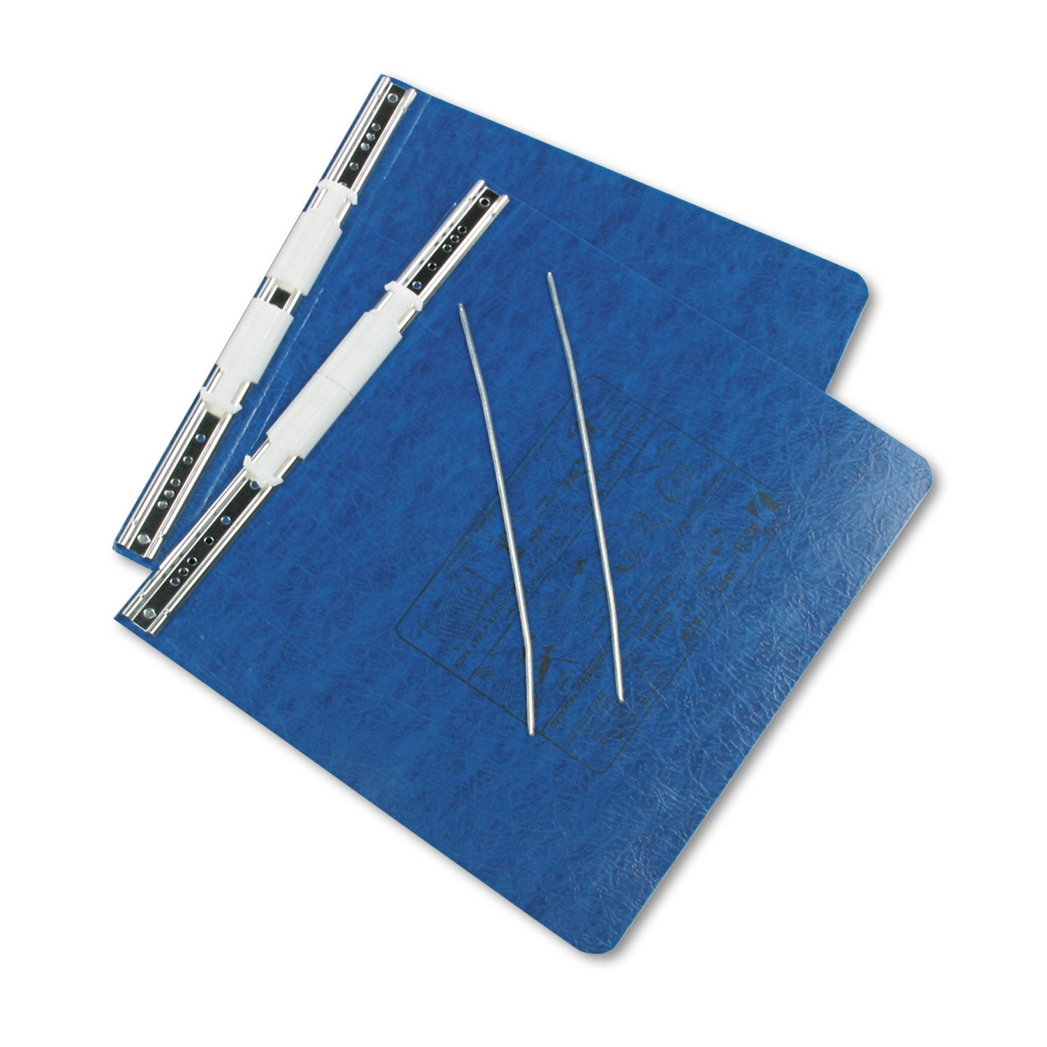 ACCO Presstex Covers With Storage Hooks, 2 Posts, 6" Capacity, 11 X 8.5, Dark Blue