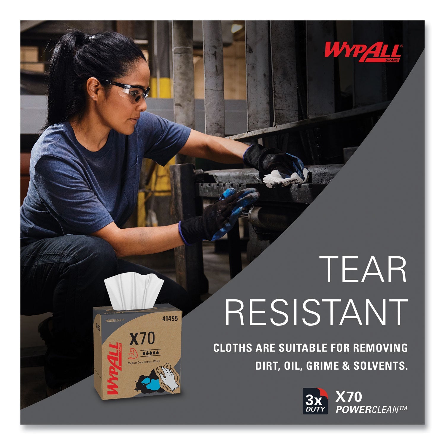 WypAll® X70 Cloths, POP-UP Box, 9.13 x 16.8, White, 100/Box, 10 Boxes/Carton