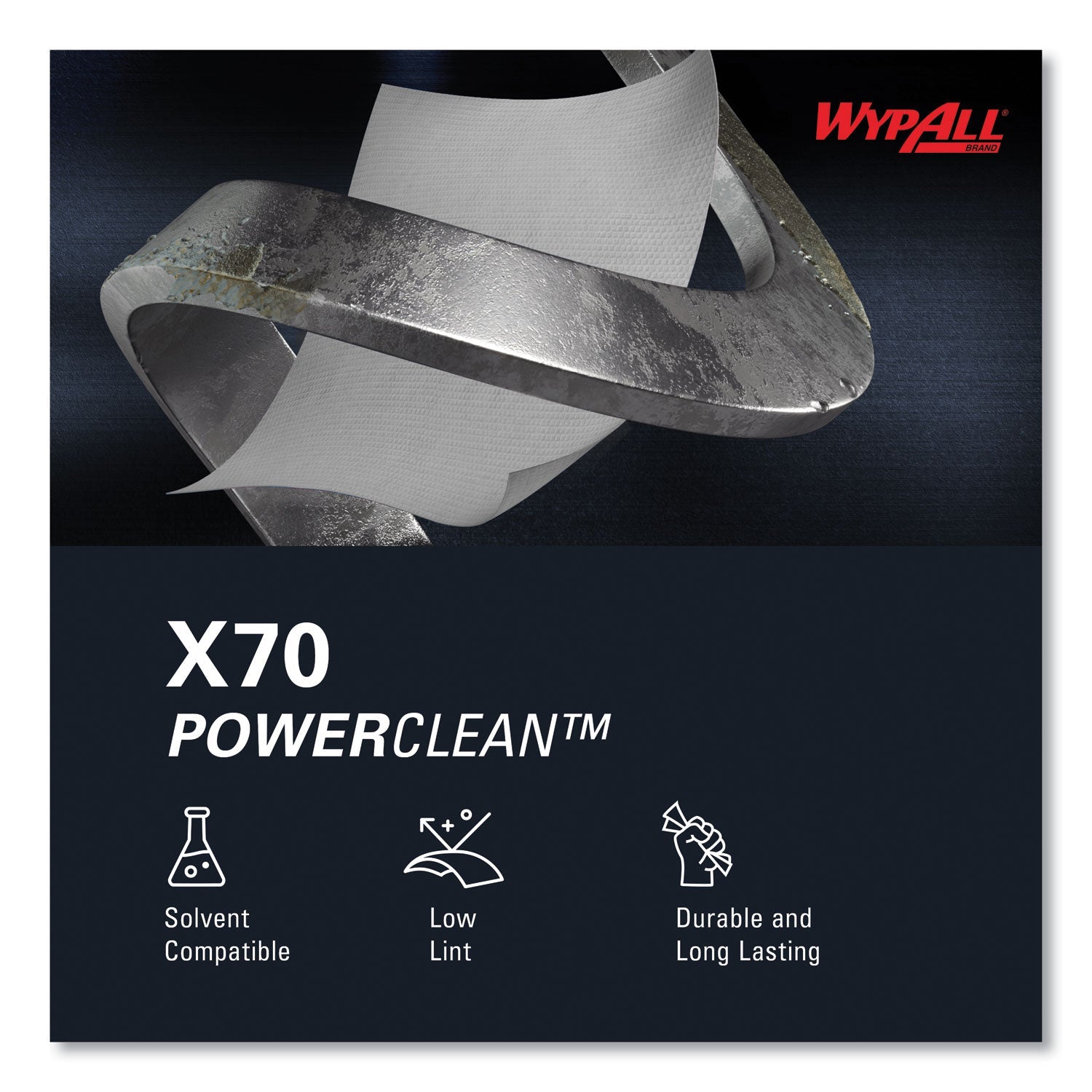 WypAll® X70 Cloths, POP-UP Box, 9.13 x 16.8, White, 100/Box, 10 Boxes/Carton