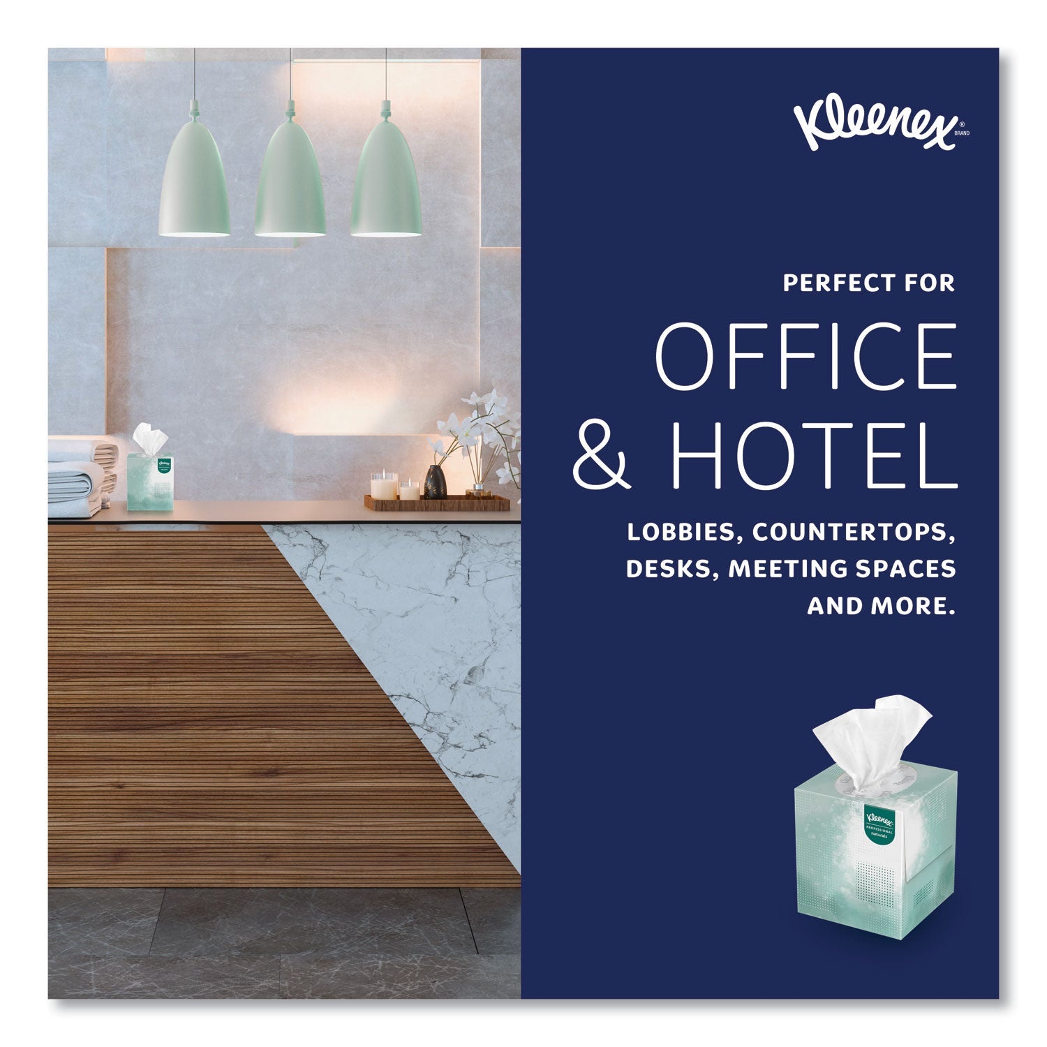 Kleenex® Naturals Facial Tissue, 2-Ply, White, 90  Sheets/Box