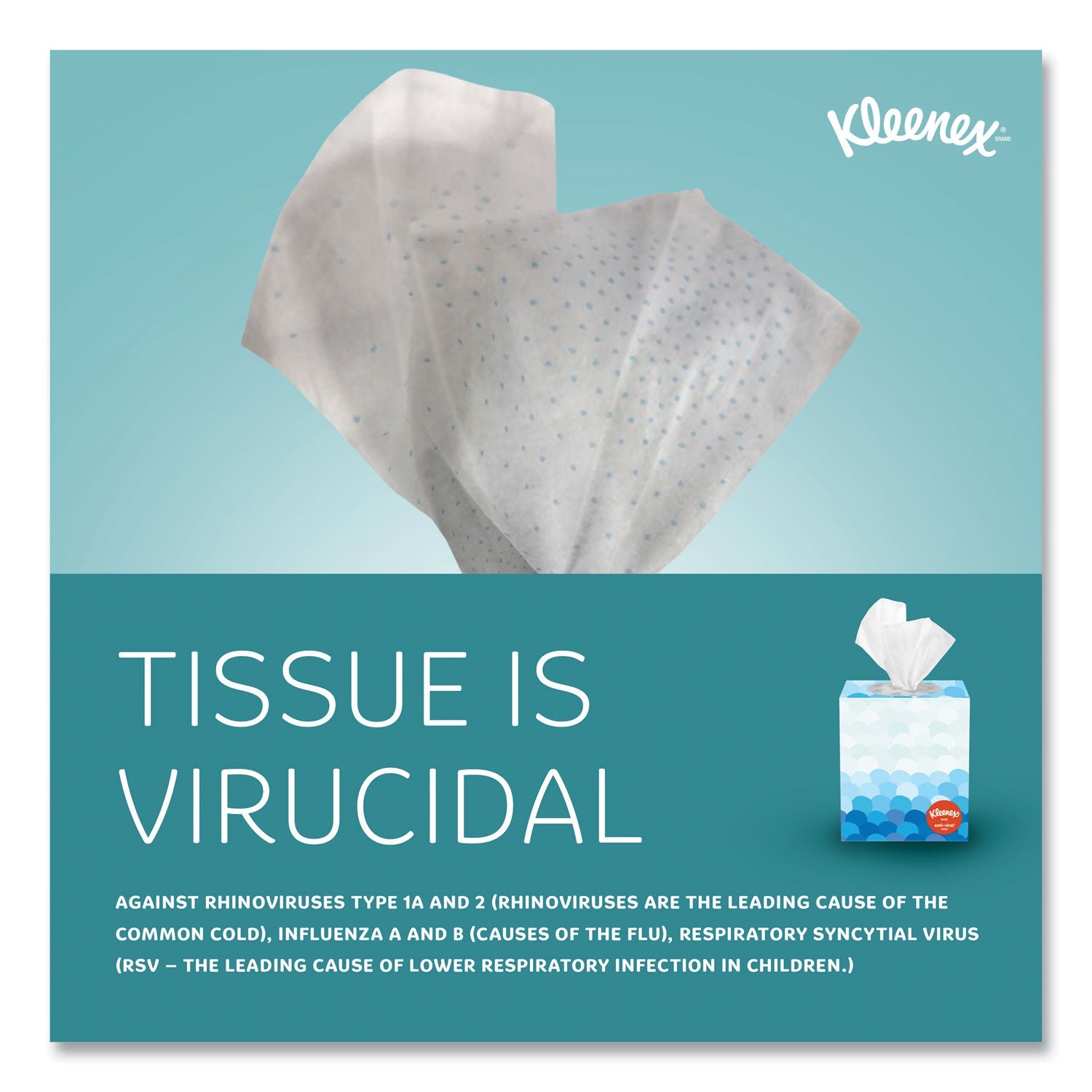 Kleenex® Boutique Anti-Viral Facial Tissue, 3-Ply, White, Pop-Up Box, 60 Sheets/box, 3 Boxes/pack, 4 Packs/carton