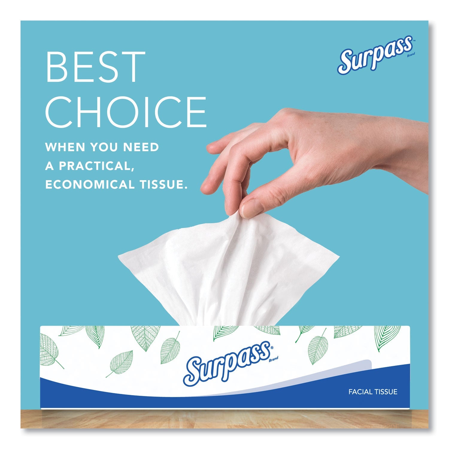 Surpass® Facial Tissue for Business, 2-Ply, White,125 Sheets/Box, 60 Boxes/Carton