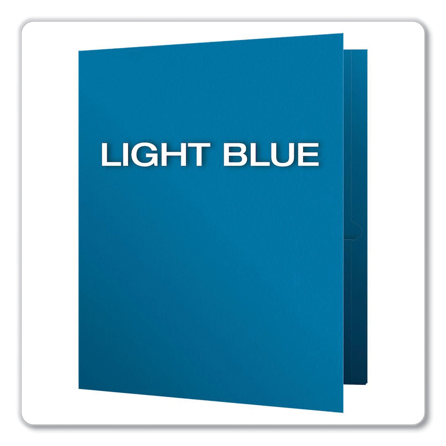Oxford™ Twin-Pocket Folder, Embossed Leather Grain Paper, 0.5" Capacity, 11 X 8.5, Light Blue, 25/box
