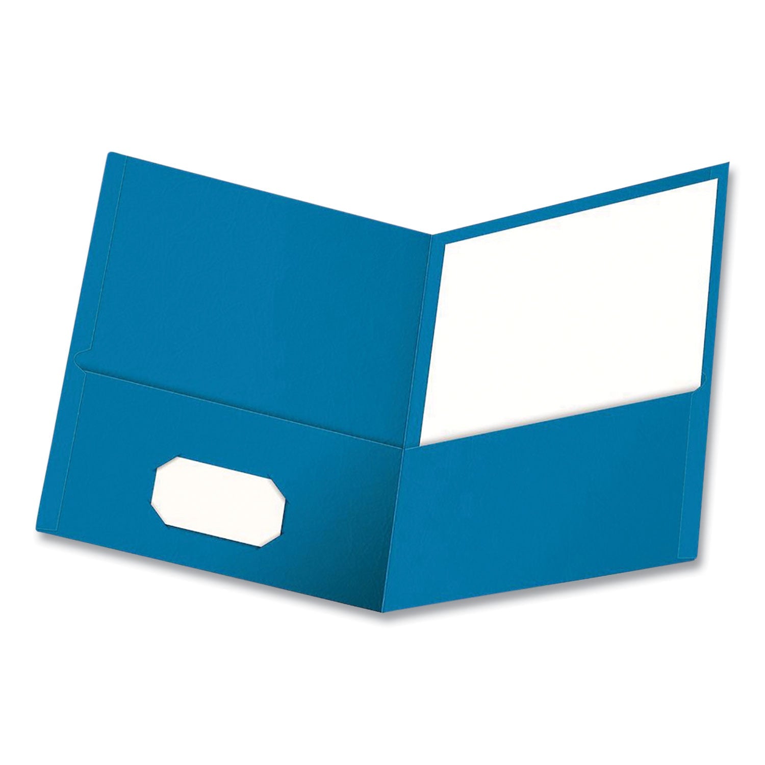 Oxford™ Twin-Pocket Folder, Embossed Leather Grain Paper, 0.5" Capacity, 11 X 8.5, Light Blue, 25/box