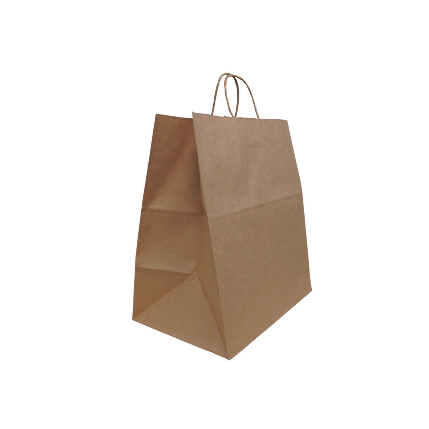 Solupac™ Take Out Twist Handle Bag, Natural Twisted-Paper Handles, 12" x 9" x 15.75", Natural, 200/Carton
