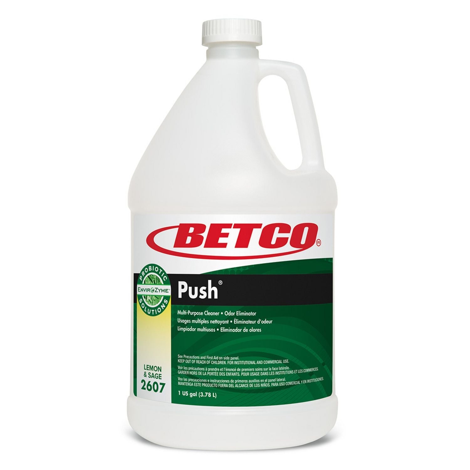 Betco® Green Earth Push Enzyme Multipurpose Cleaner, Lemon and Sage Scent, 1 gal Bottle, 4/Carton