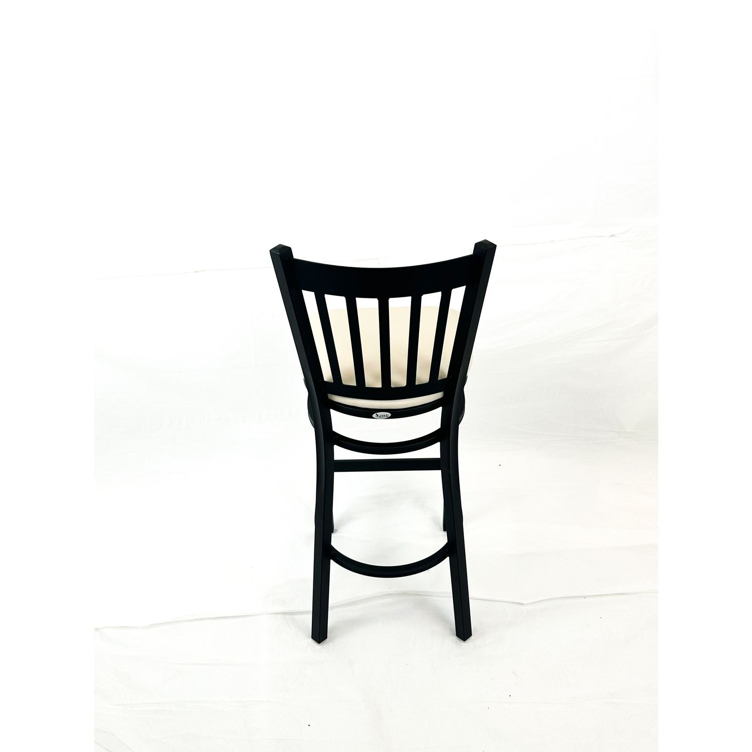 JMC Furniture Cobra Series Barstool, Supports Up to 300 lbs, 28.5" Seat Height, Cream Seat, Black Back, Black Base - Bloom Skins