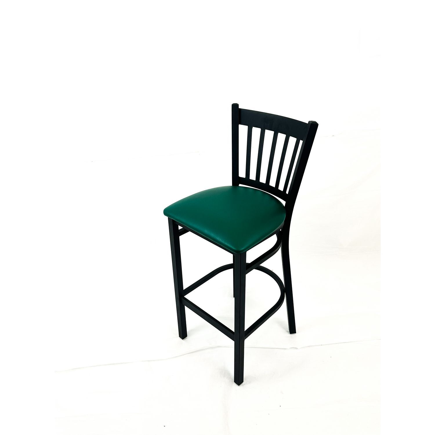 JMC Furniture Cobra Series Barstool, Supports Up to 300 lbs, 28.5" Seat Height, Green Seat, Black Back, Black Base - Bloom Skins