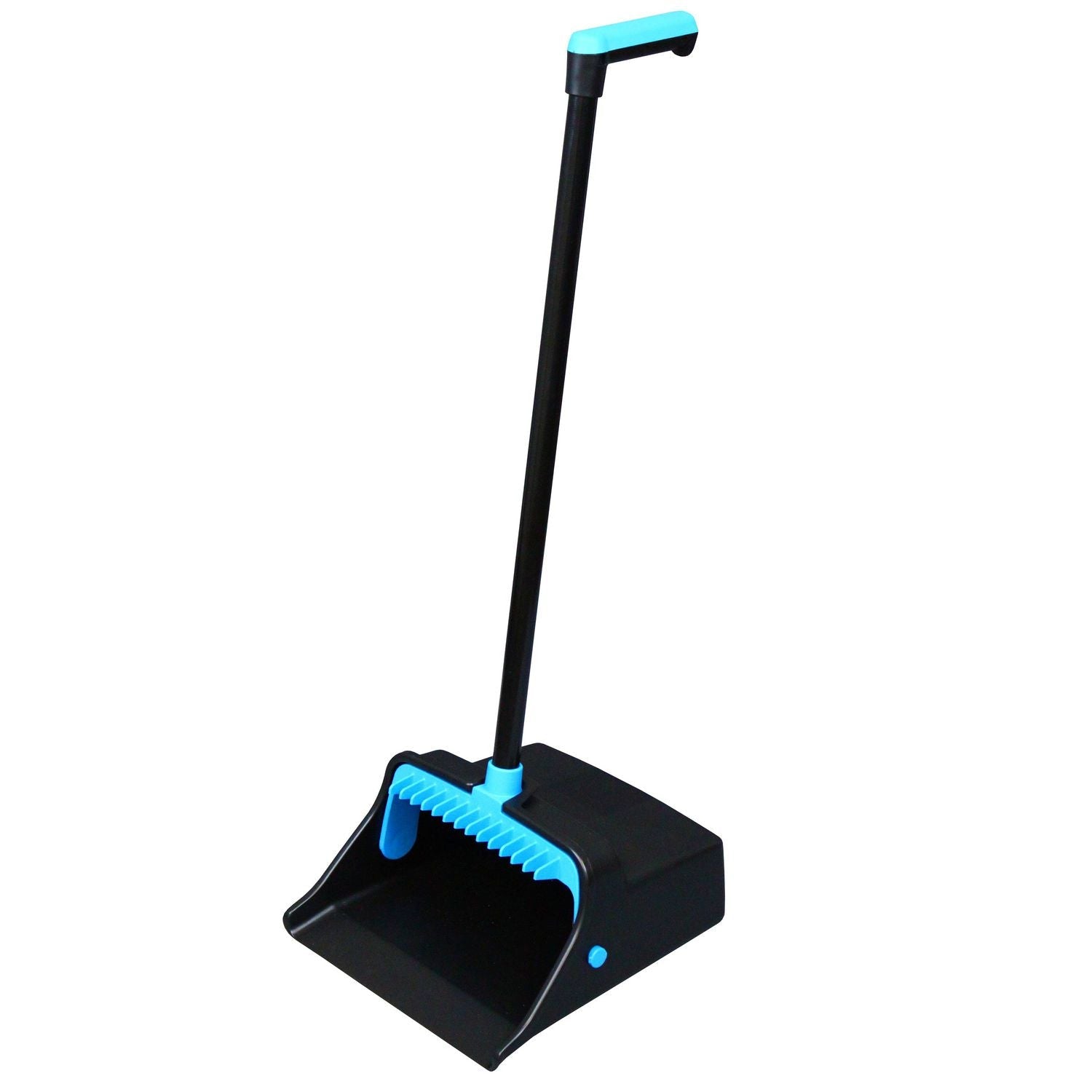 Impact® LobbyMaster Plastic Dust Pan, 12.32" Wide, 31.84" Aluminum Handle, Blue/Black, 6/Carton