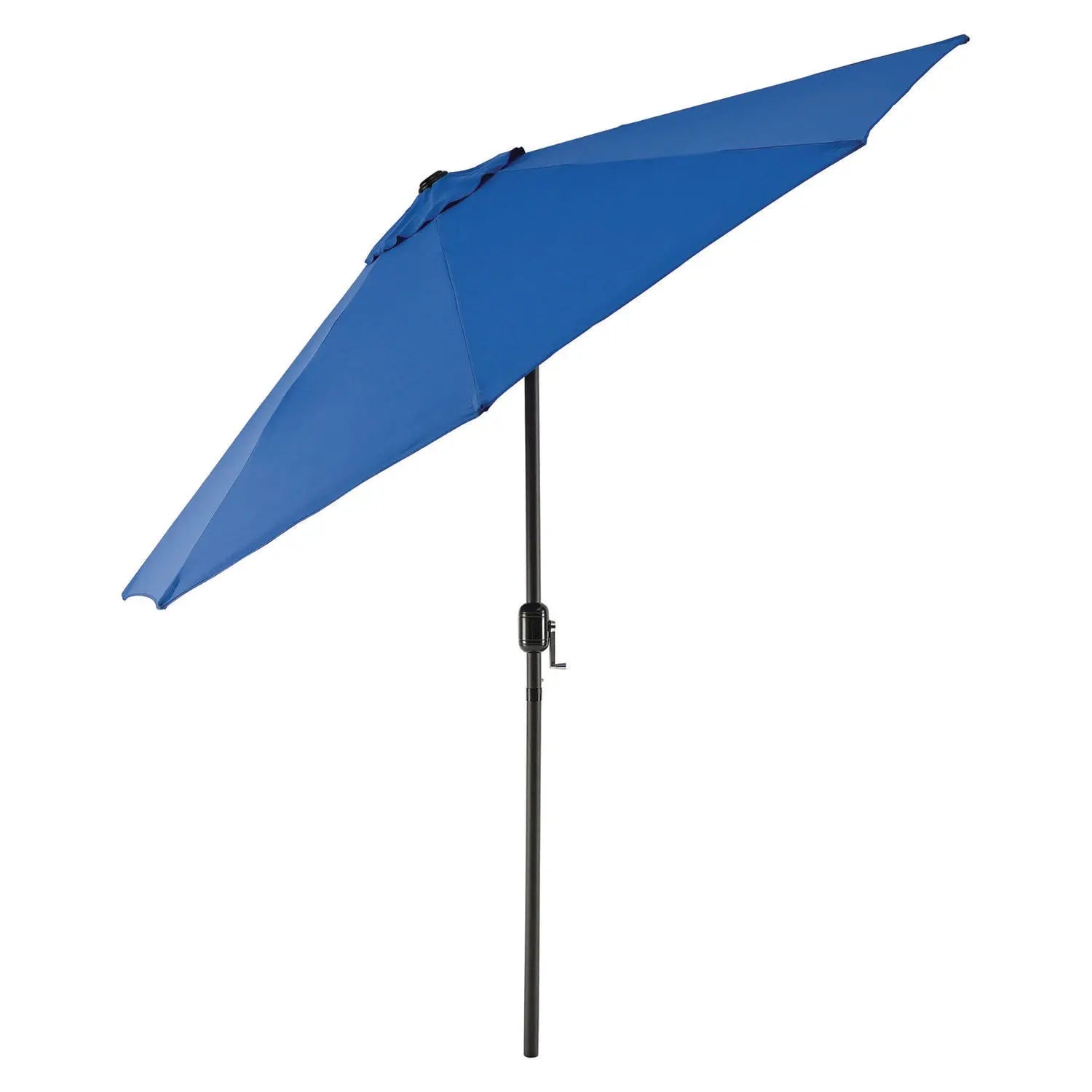 Global Industrial® Outdoor Umbrella with Tilt Mechanism, 102" Span, 94" Long, Blue Canopy, Black Handle