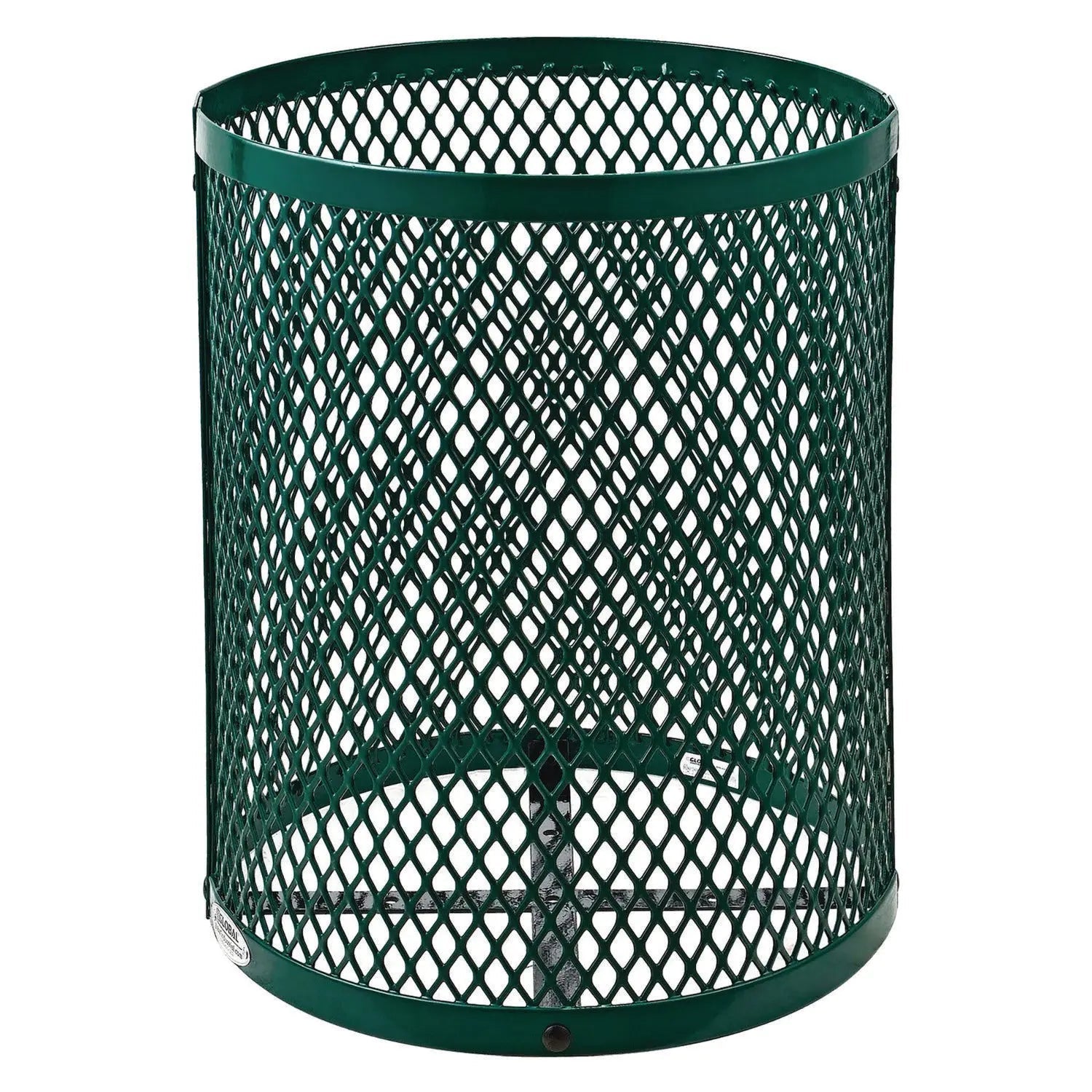 Global Industrial® Outdoor Diamond Steel Trash Can, 36 gal, Dome Lid, Green