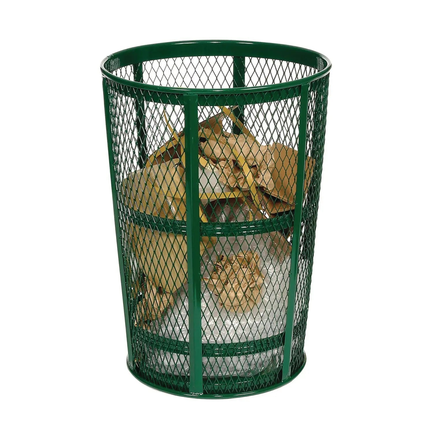 Global Industrial® Steel Mesh Corrosion Resistant Trash Can, 48 gal, Green