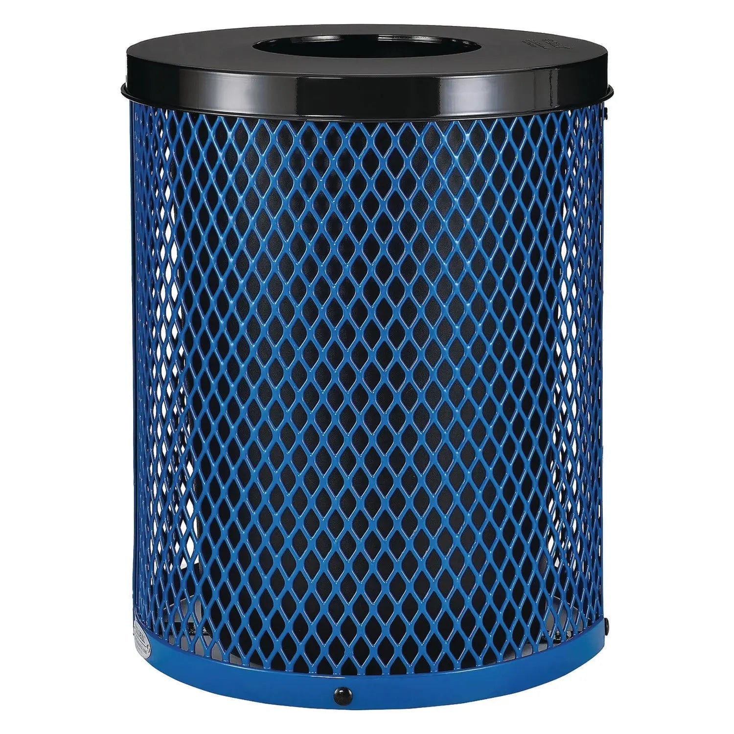 Global Industrial® Outdoor Diamond Steel Trash Can, 36 gal, Blue