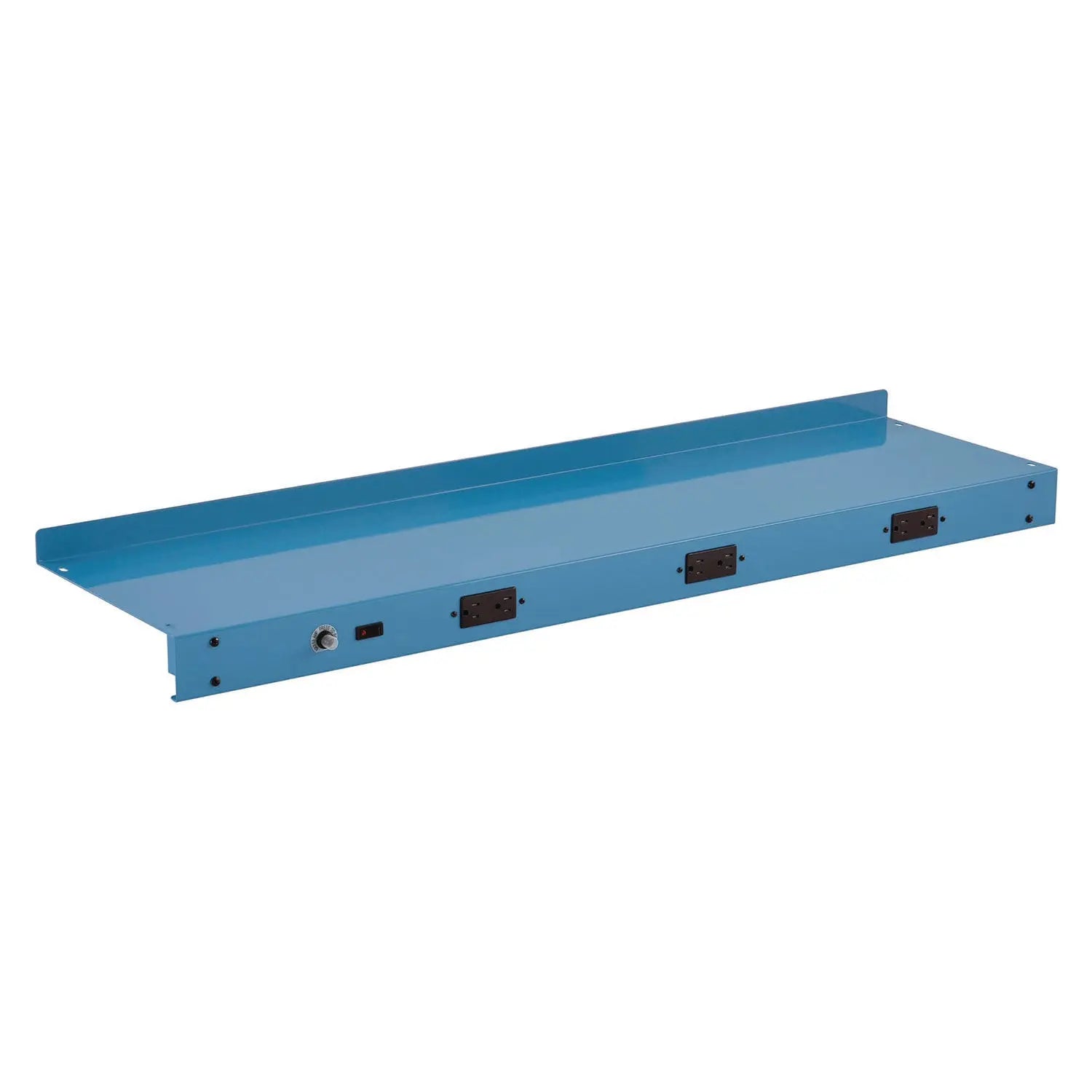 Global Industrial® Upper Workbench Shelf, 3 Duplex Outlets, For Use With 48" Wide Workbenches, 100 lb Weight Capacity