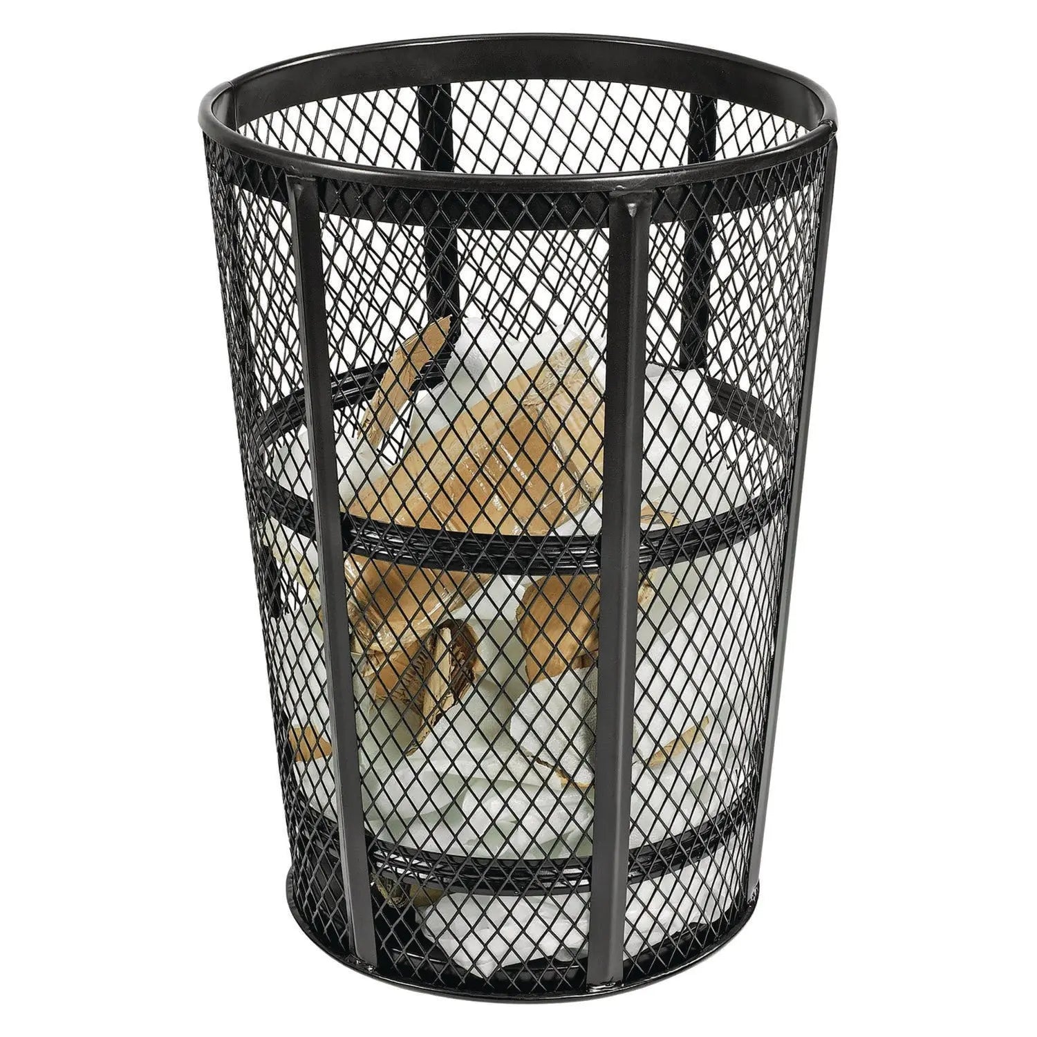 Global Industrial® Steel Mesh Corrosion Resistant Trash Can, 48 gal, Black