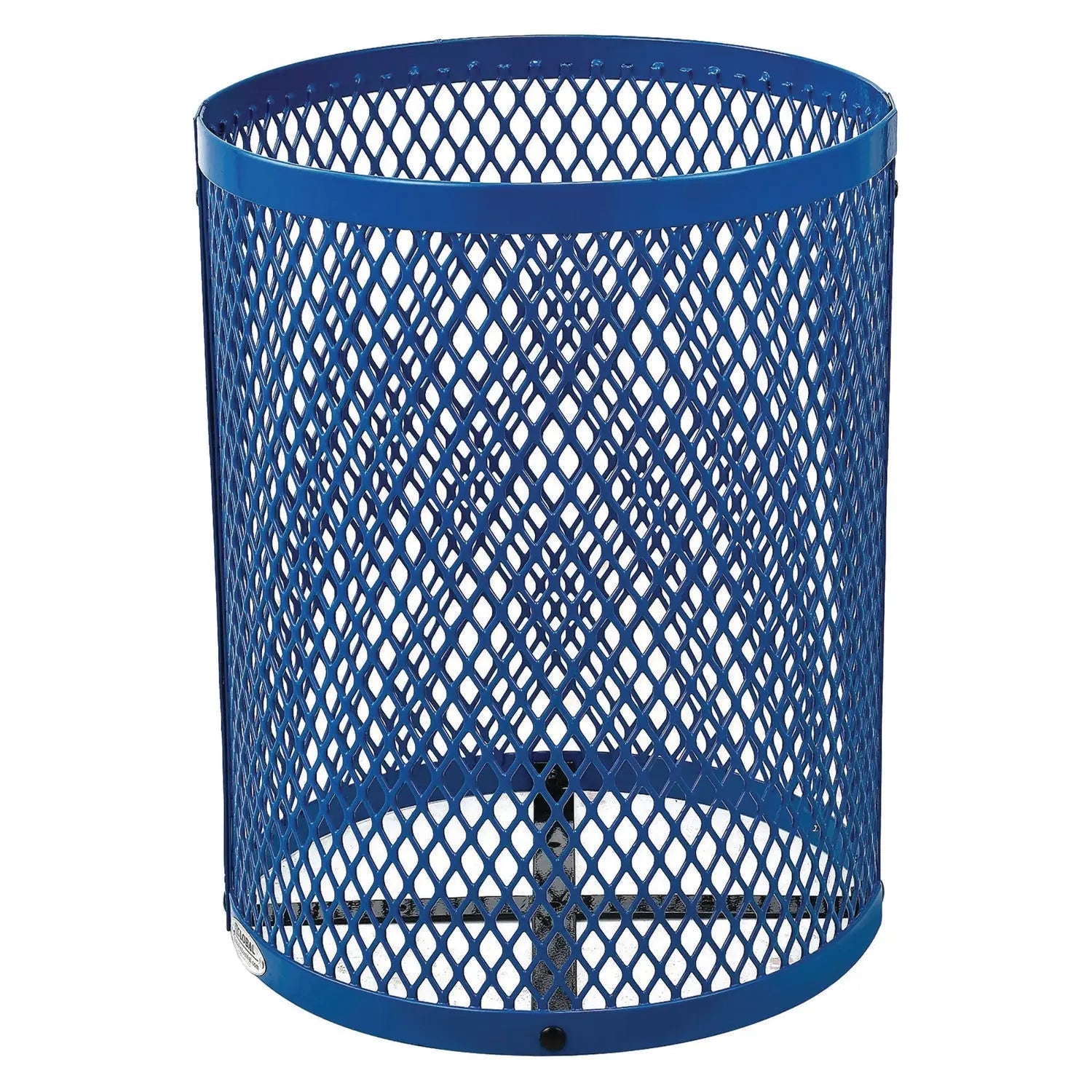 Global Industrial® Outdoor Diamond Steel Trash Can, 36 gal, Blue