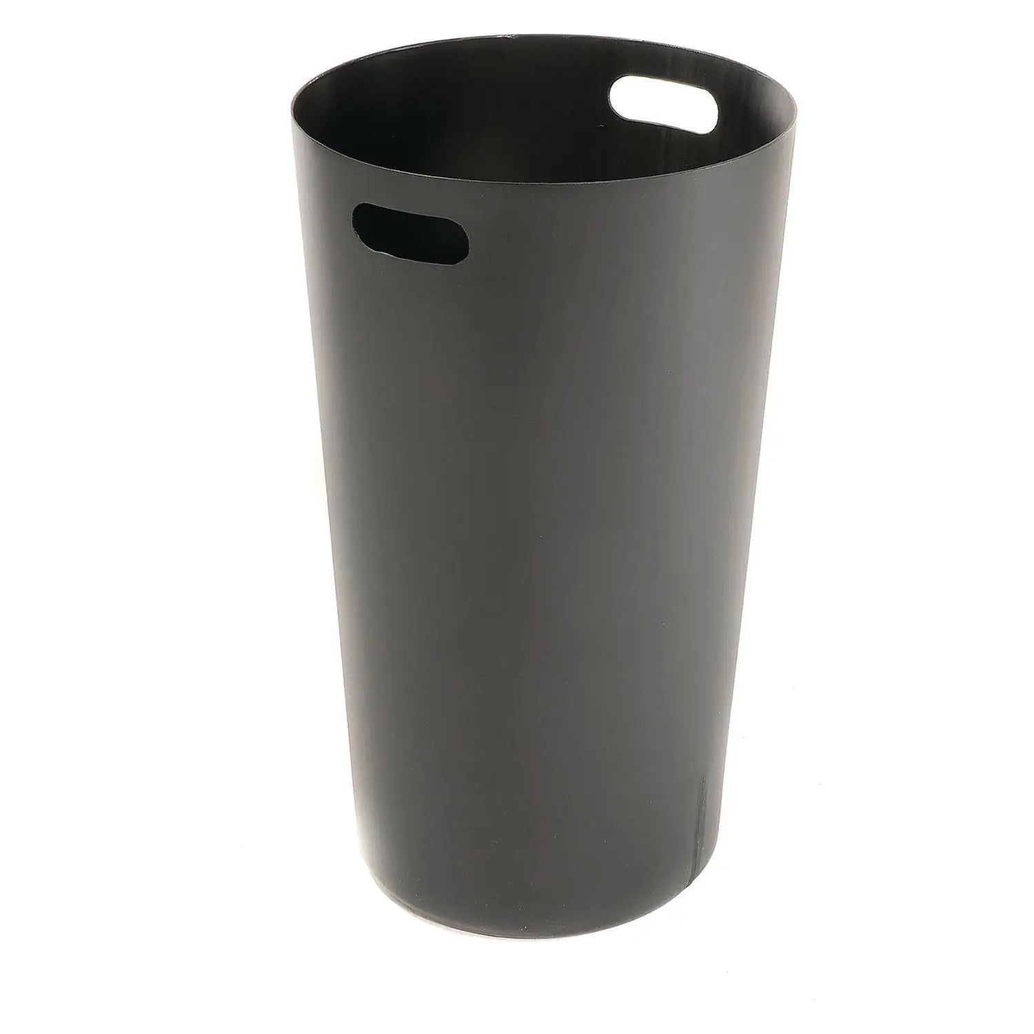 Global Industrial® Outdoor Slatted Steel Trash Can, 24 gal, Black