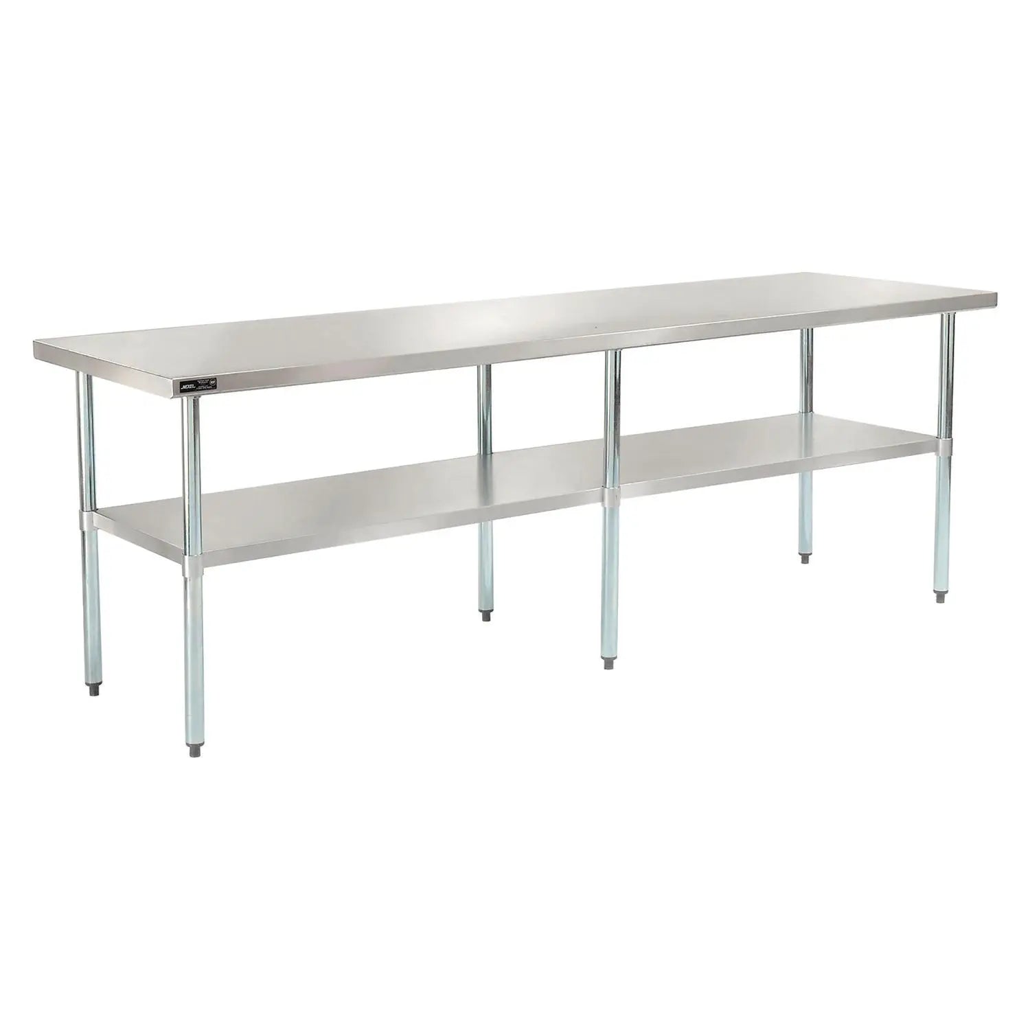 Global Industrial® Work Table with Undershelf, Rectangular, 96 x 30 x 35, Silver Top, Silver Base/Legs