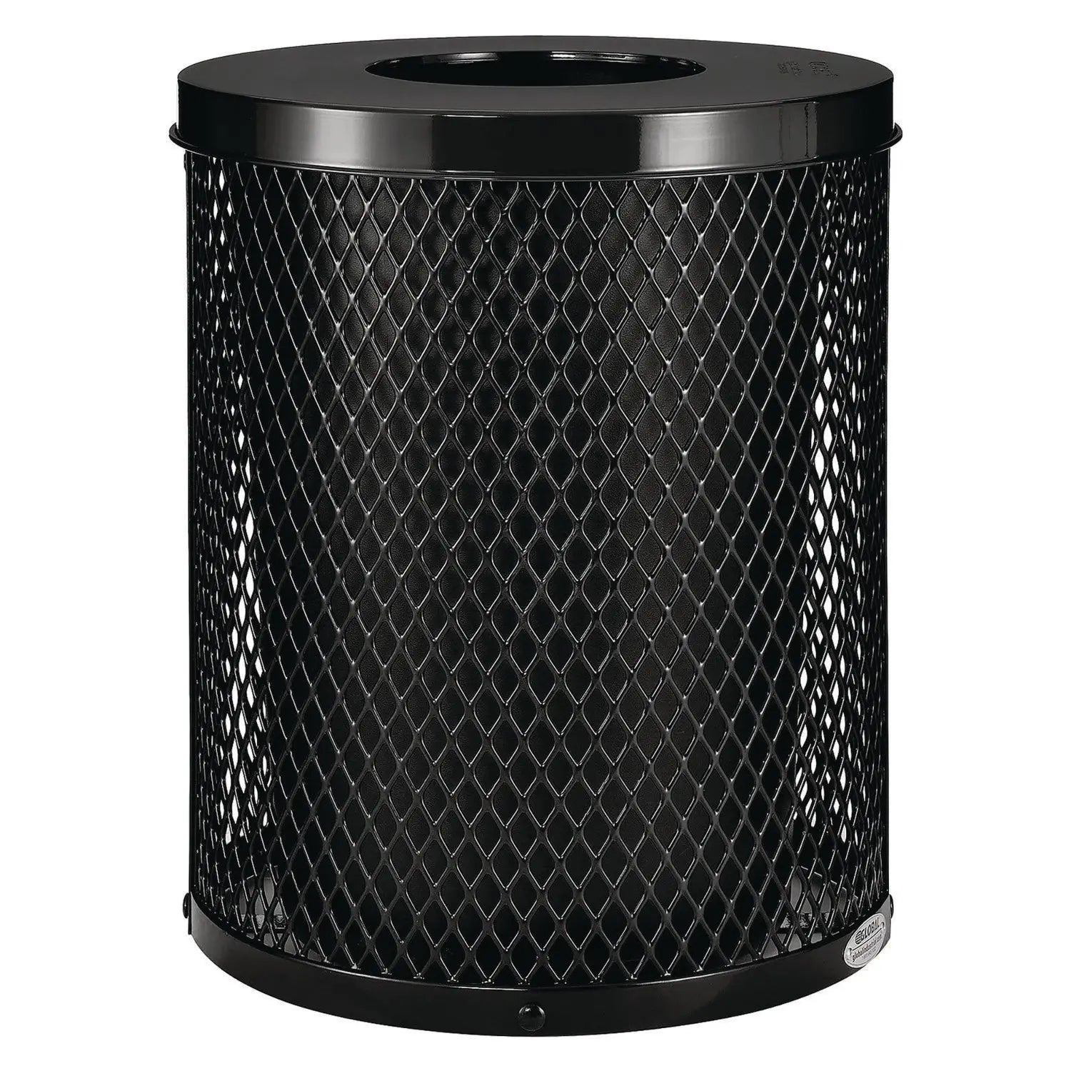 Global Industrial® Outdoor Diamond Steel Trash Can, 36 gal, Black