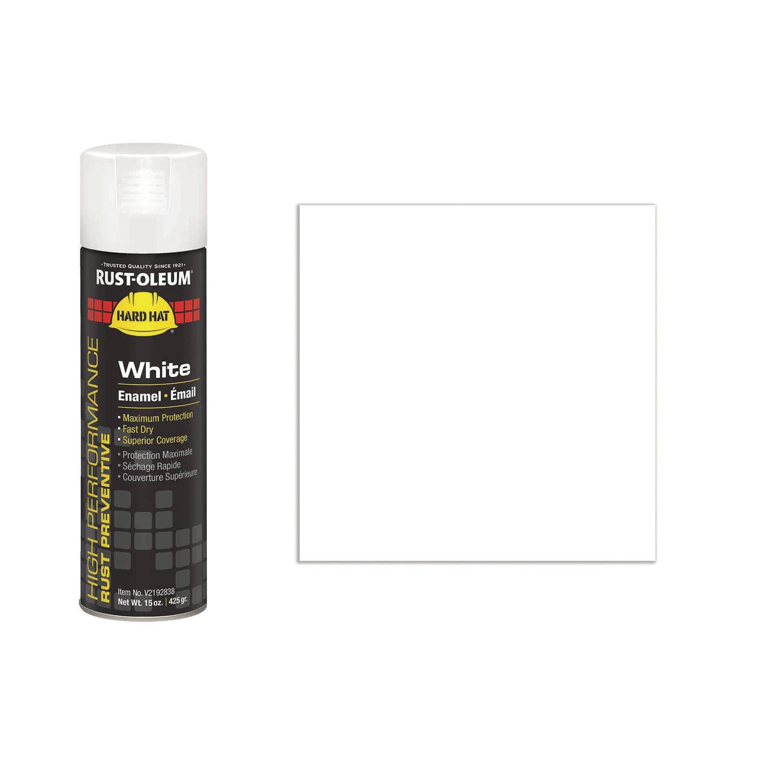 Rust-Oleum® Hard Hat High Performance V2100 System Rust Preventive Enamel Spray Paint, Flat White, 15 oz Aerosol Can, 6/Carton