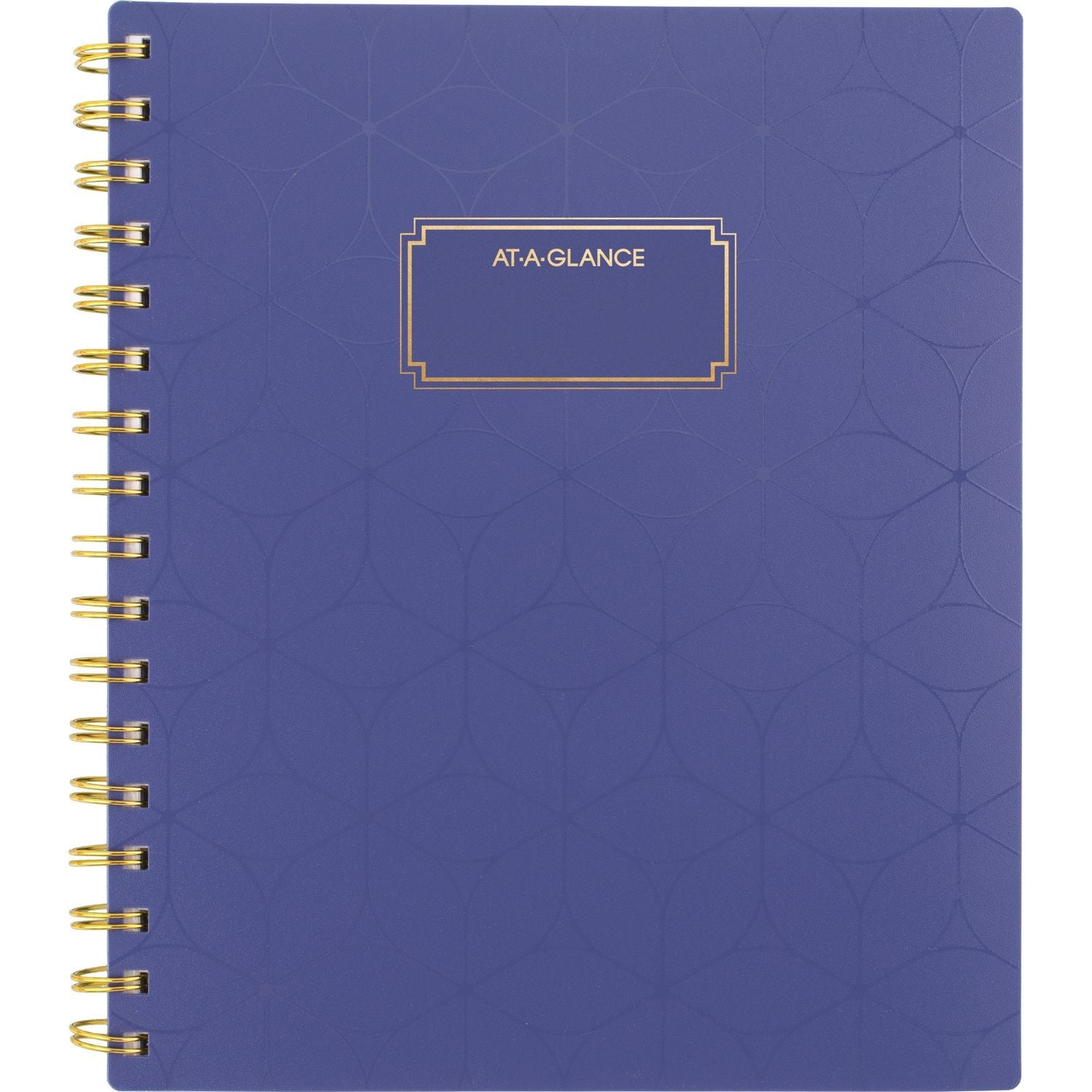 AT-A-GLANCE® Badge Geo Weekly/Monthly Planner, 8.88 x 7.69, Purple/Gold Cover, 13-Month (Jan to Jan): 2025 to 2026