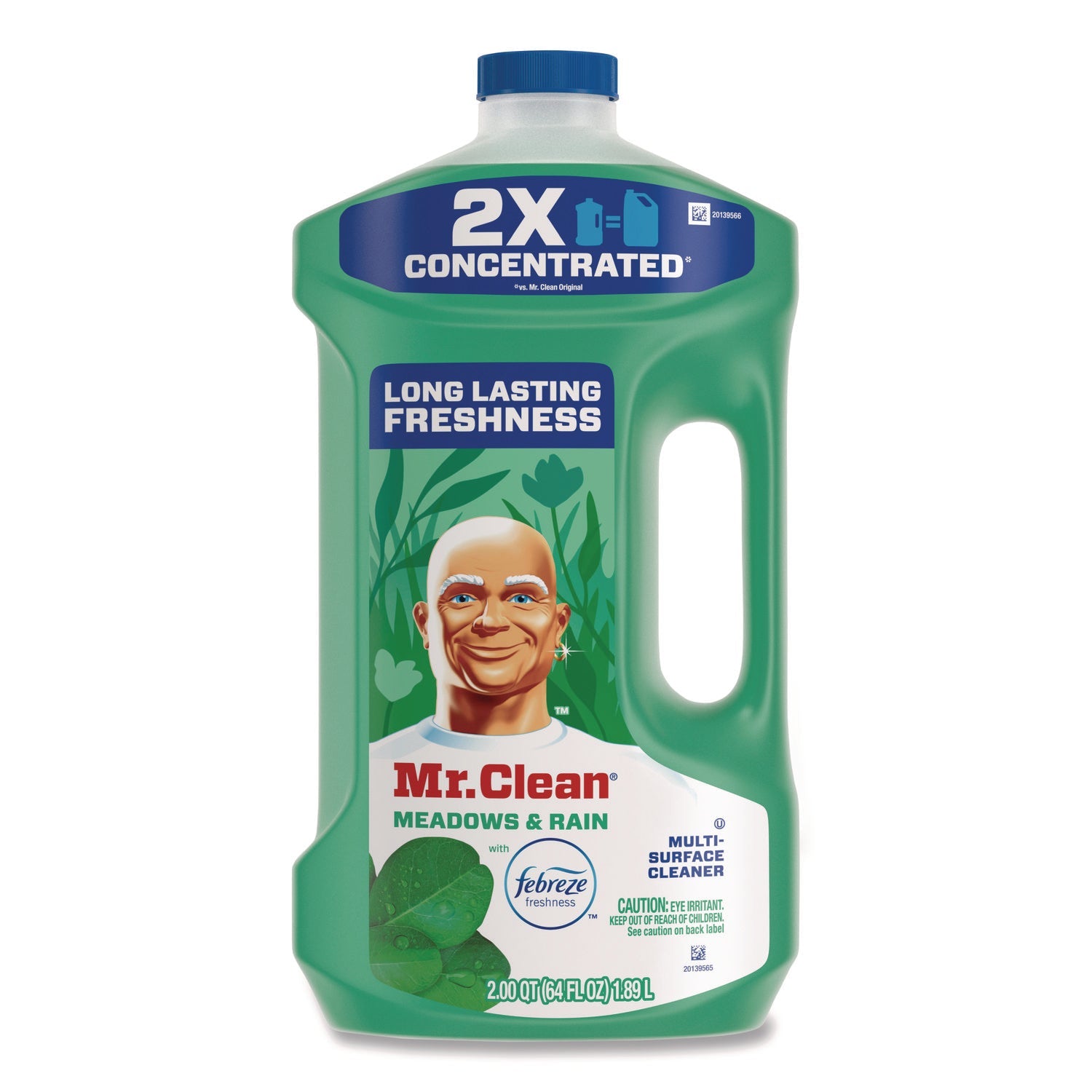 Mr. Clean® Multipurpose Cleaning Solution with Febreze, Meadows and Rain, 64 oz Bottle, 4/Carton