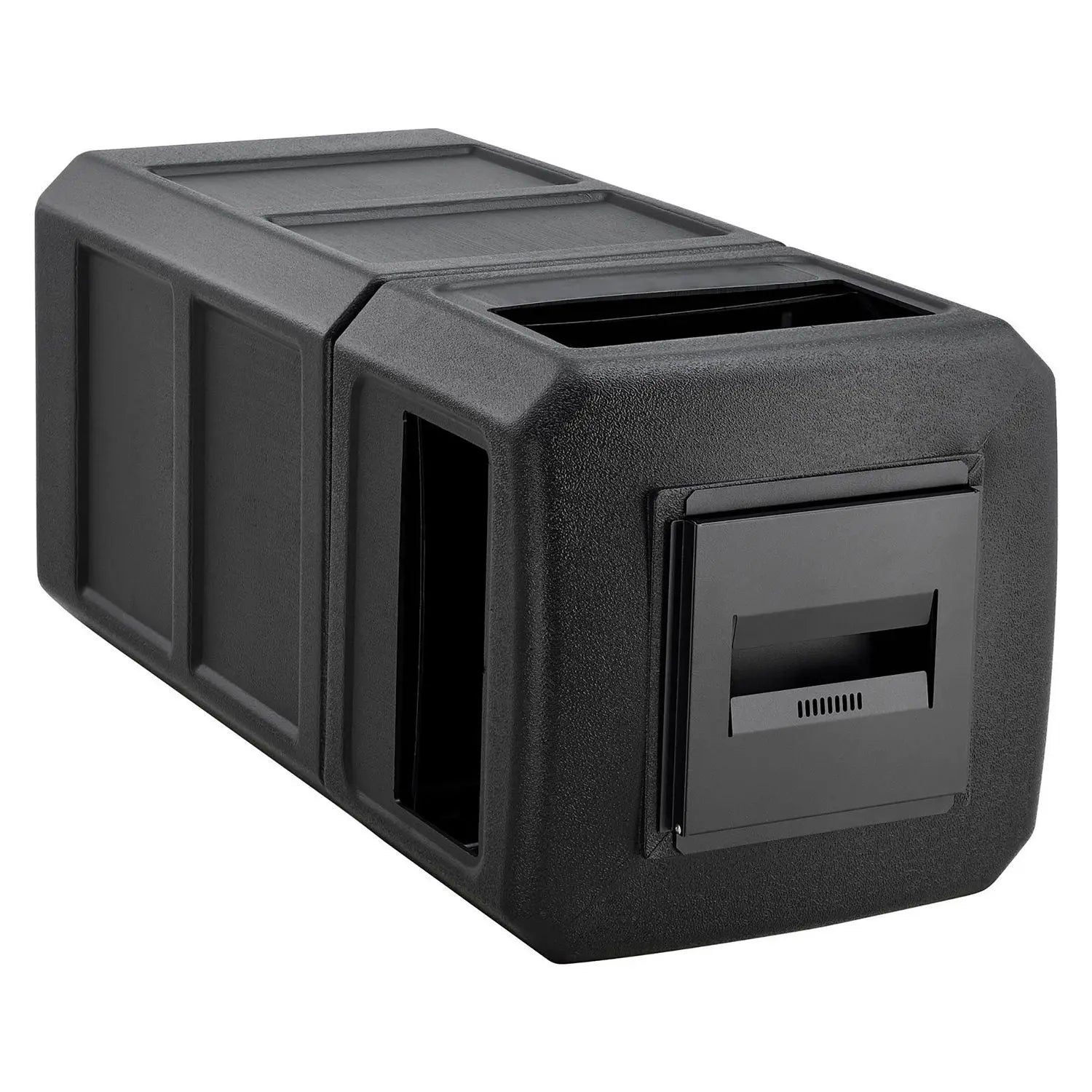 Global Industrial® Square Plastic Waste Receptacle, Ashtray Lid with Open Sides, 42 gal, Black