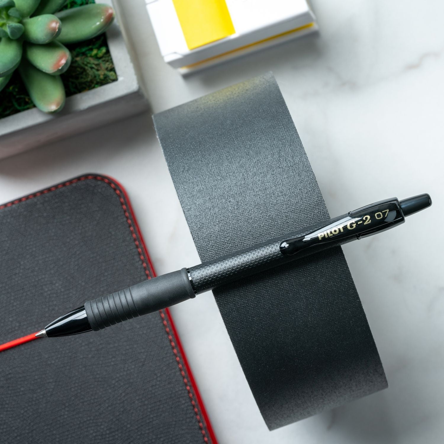 Pilot® G2 Edge Premium Gel Pen, Retractable, Fine 0.7 mm, Black Ink, Black Barrel, Dozen - Bloom Skins