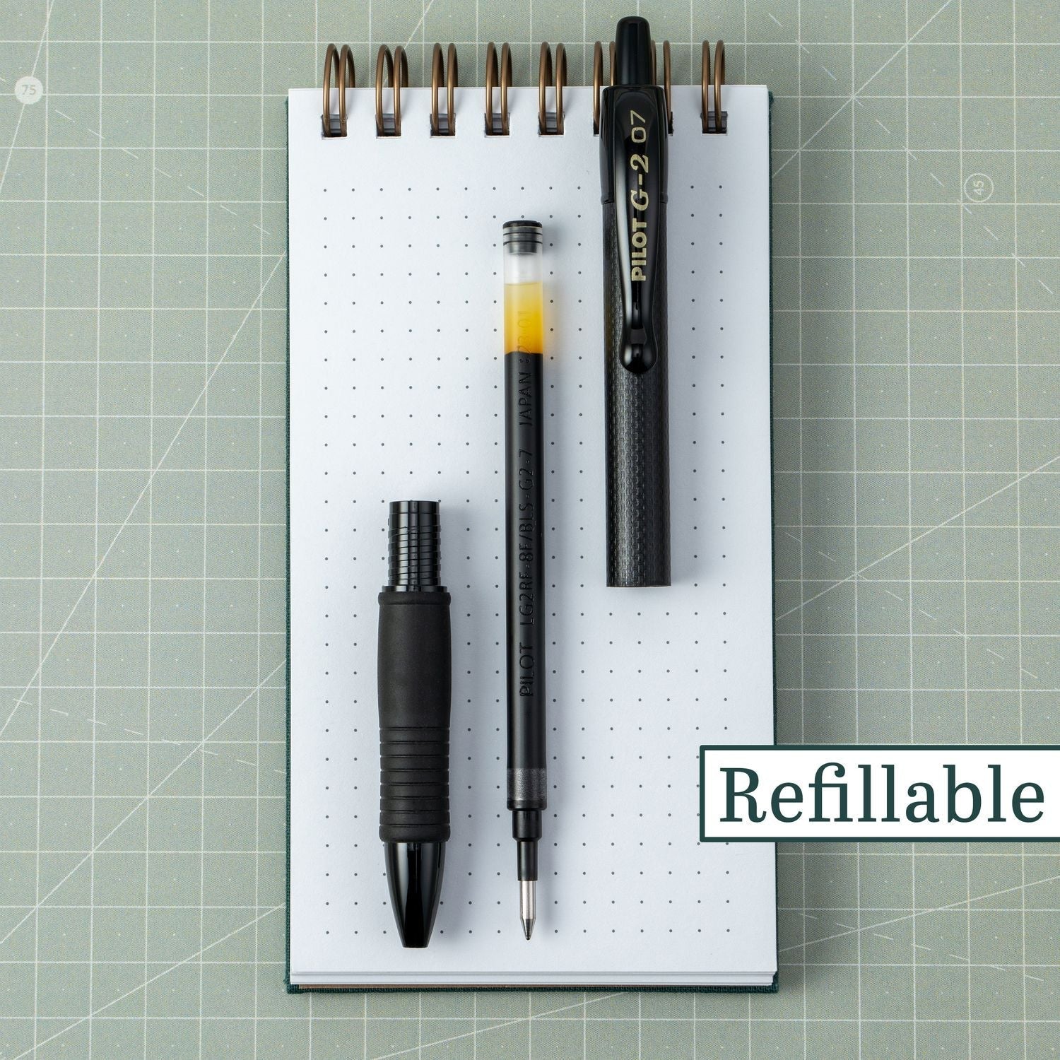 Pilot® G2 Edge Premium Gel Pen, Retractable, Fine 0.7 mm, Black Ink, Black Barrel, Dozen - Bloom Skins