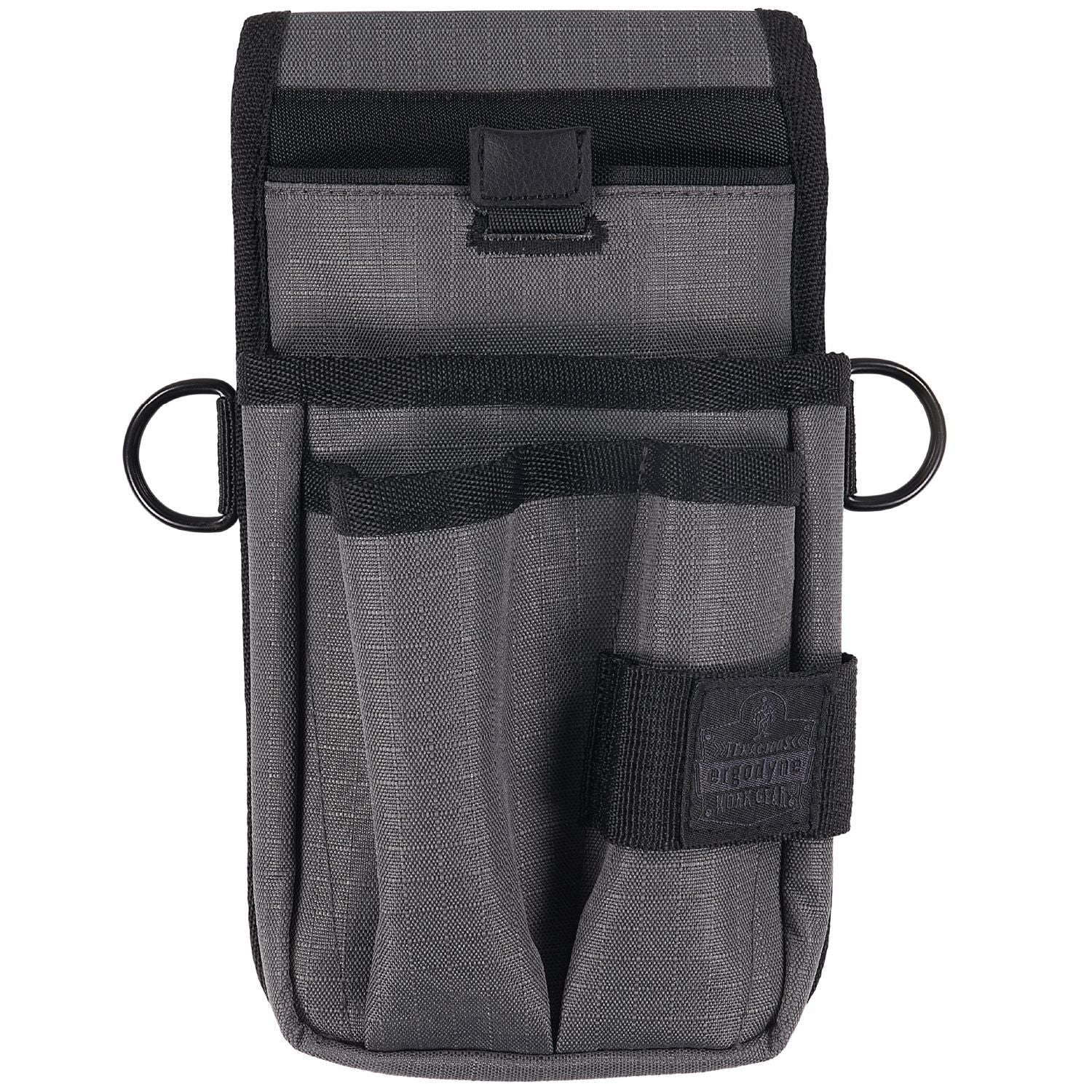 ergodyne® Arsenal 5569 Belt Clip Tool Pouch with Device Holster, 4 Compartments, 5 x 2 x 8.5, Polyester, Gray