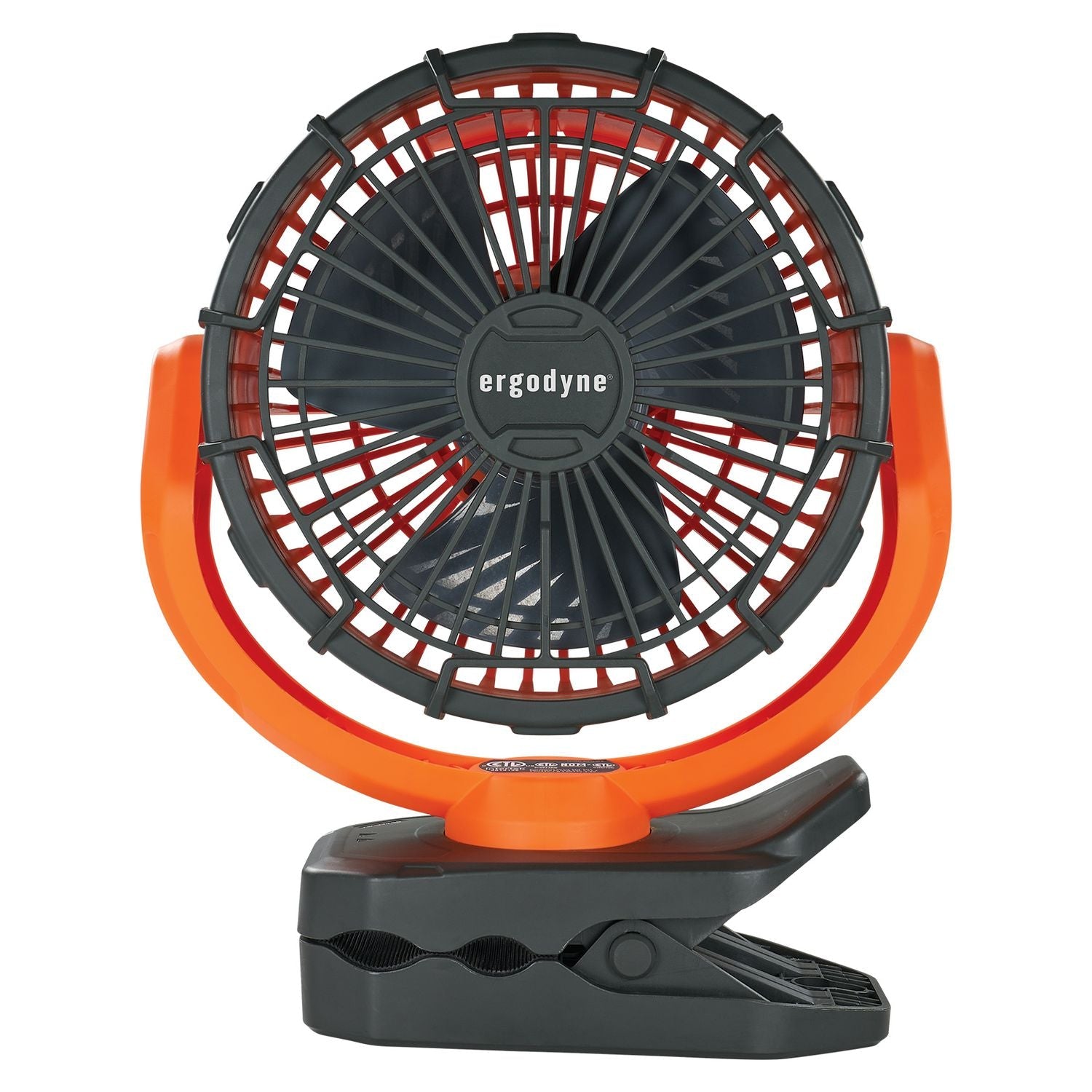 ergodyne® Chill-Its 6090 Rechargeable Portable Jobsite Fan, 9.5, Orange/Black