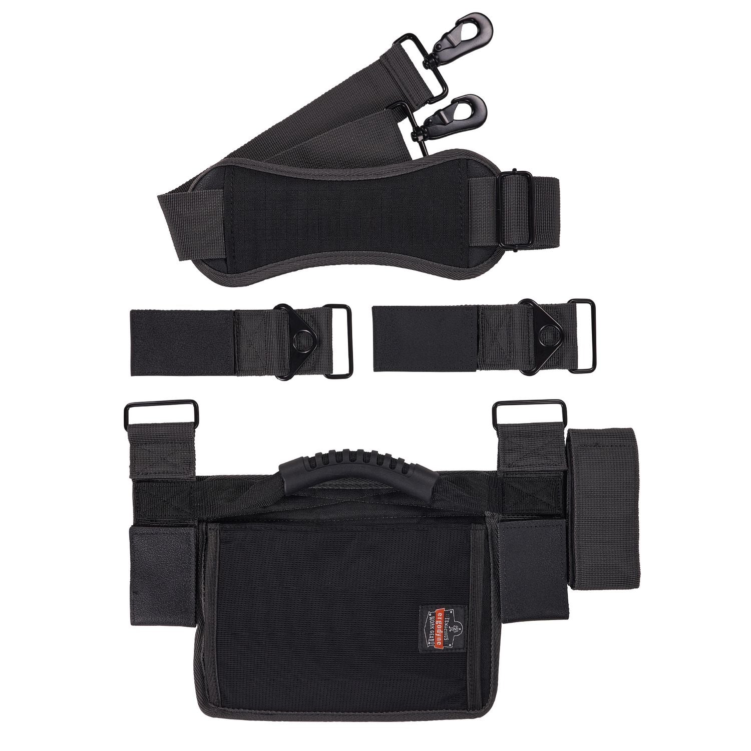 ergodyne® Arsenal 5300 Ladder Shoulder Lifting Strap/Carrying Handle, Supports Up to 100 lb, 2 x 9 x 11, Black/Silver