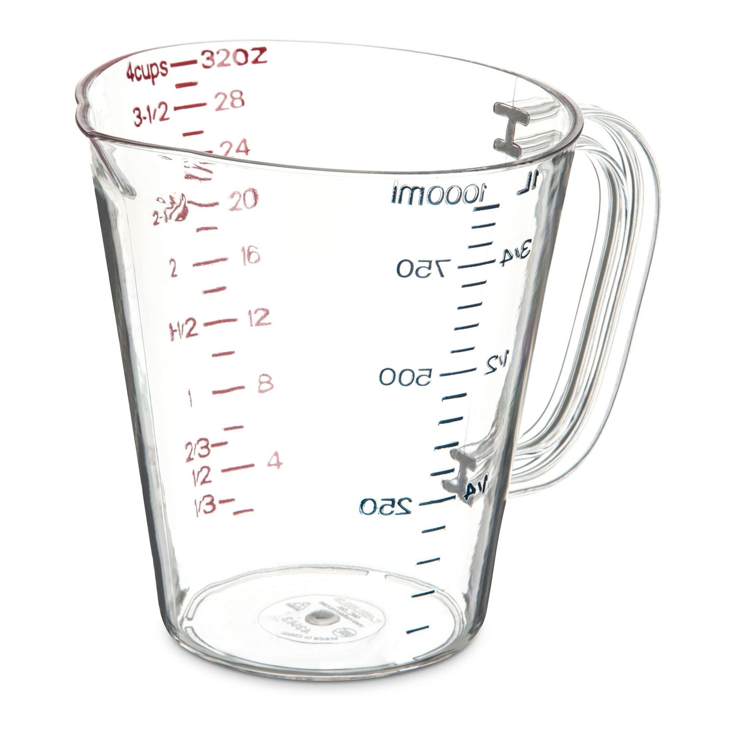 Carlisle Commercial Measuring Cup, 1 qt, Plastic, Clear