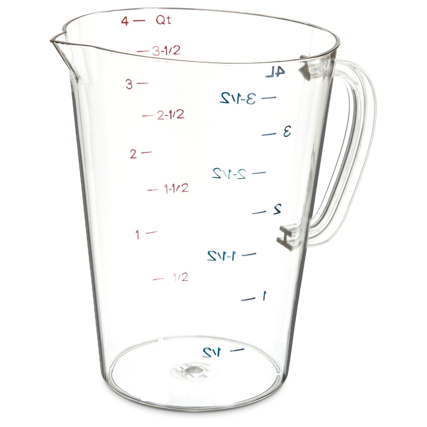 Carlisle Commercial Measuring Cup, 1 gal, Plastic, Clear