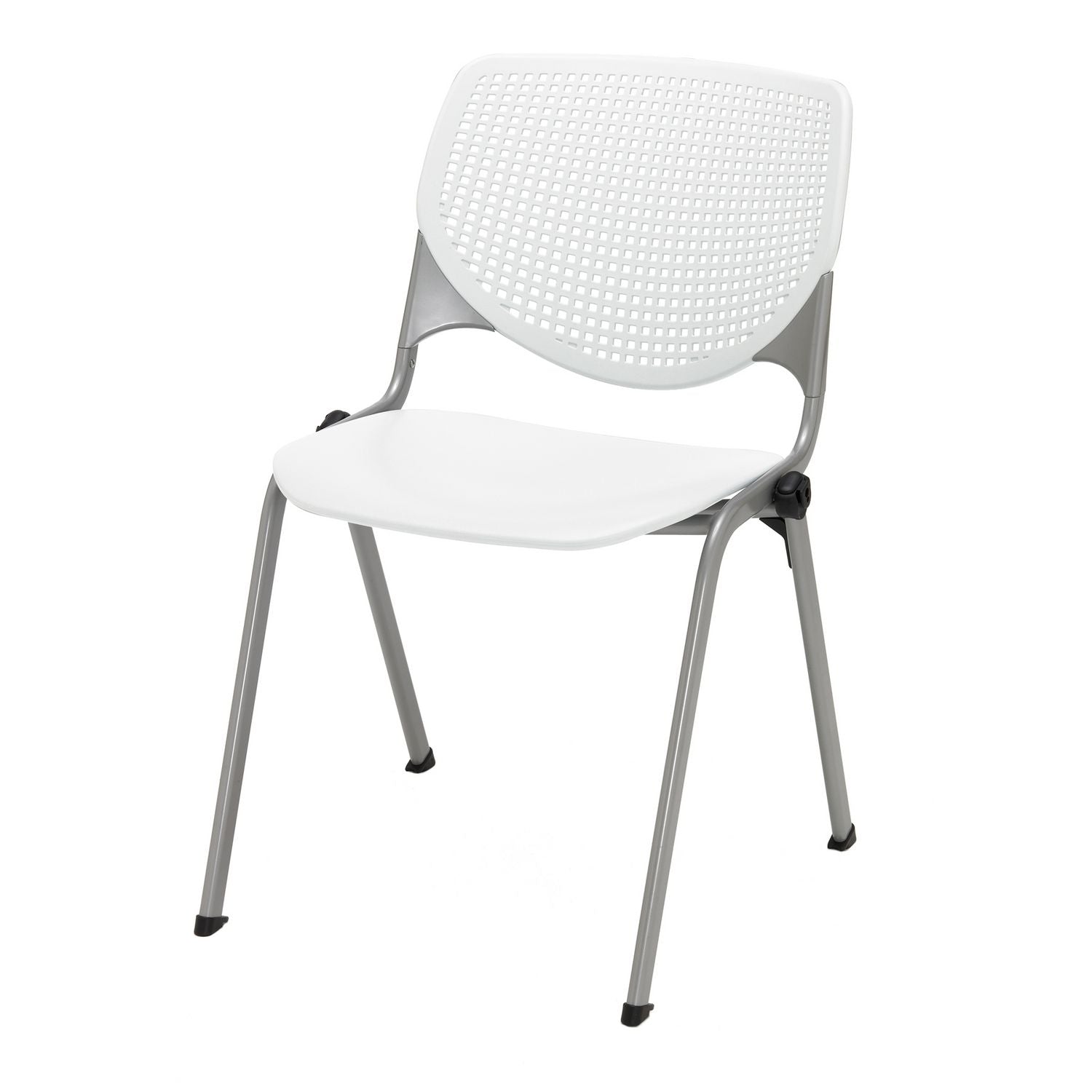 KFI Studios Pedestal Table with Four White Kool Series Chairs, Round, 36" Dia x 29h, Designer White