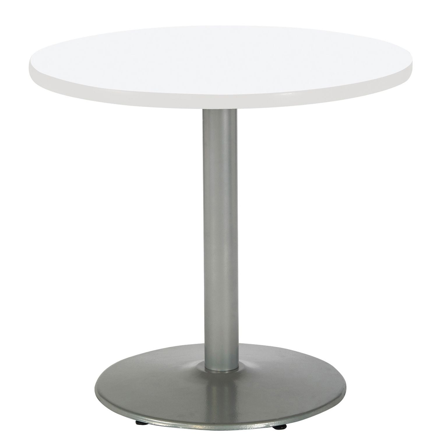 KFI Studios Pedestal Table with Four White Kool Series Chairs, Round, 36" Dia x 29h, Designer White