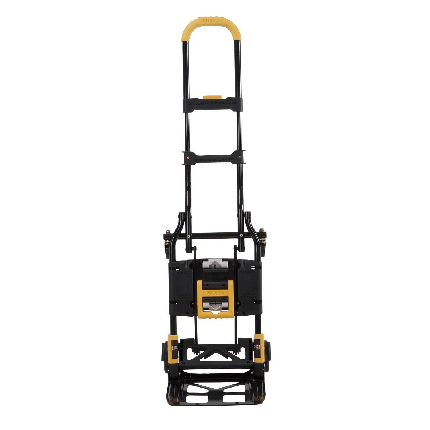 Cosco® 2-in-1 Folding Hand Truck, 300 lb Capacity, 17" x 30.5" x 33.5", Black/Yellow
