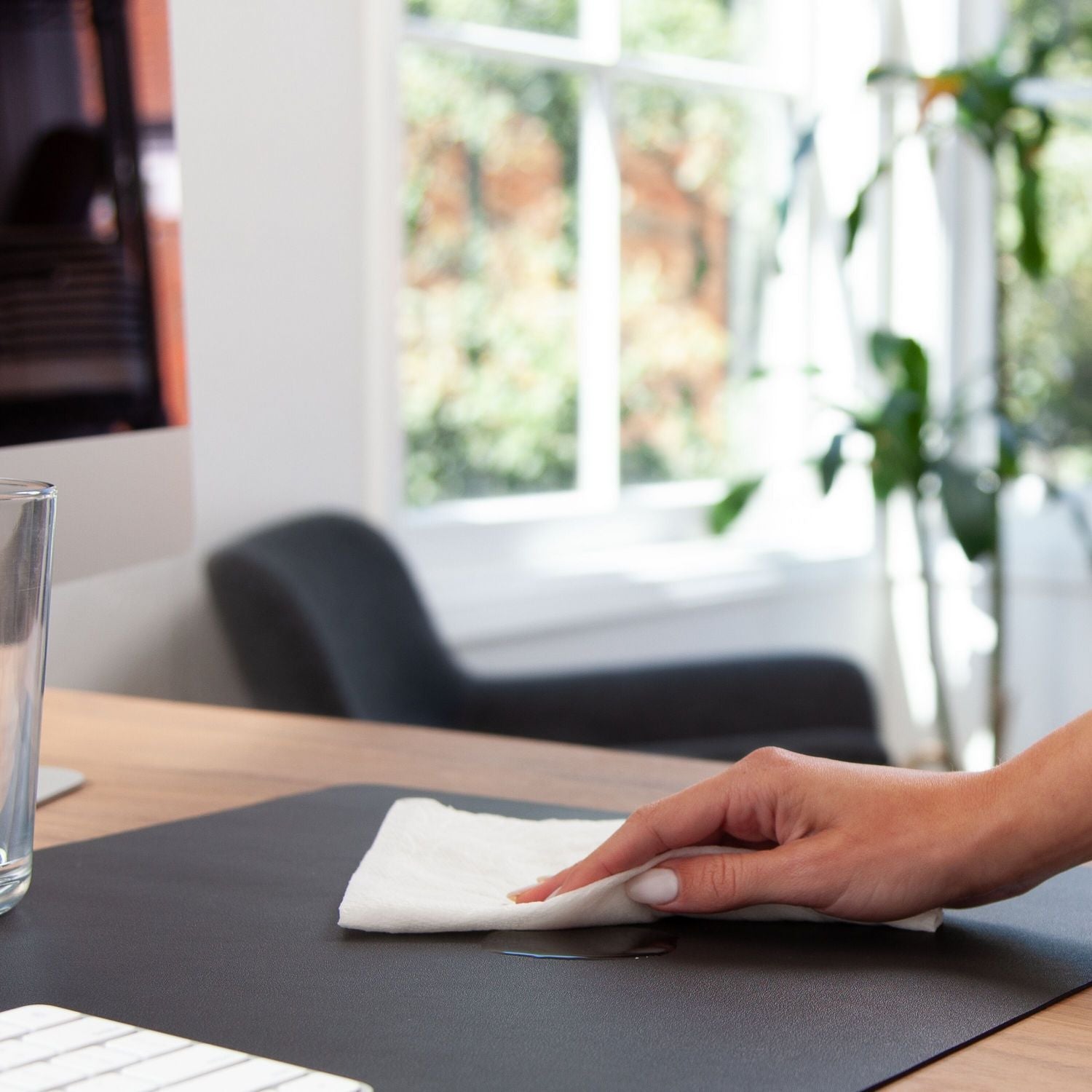Smead Vegan Leather Desk Pads, 36 x 17, Charcoal