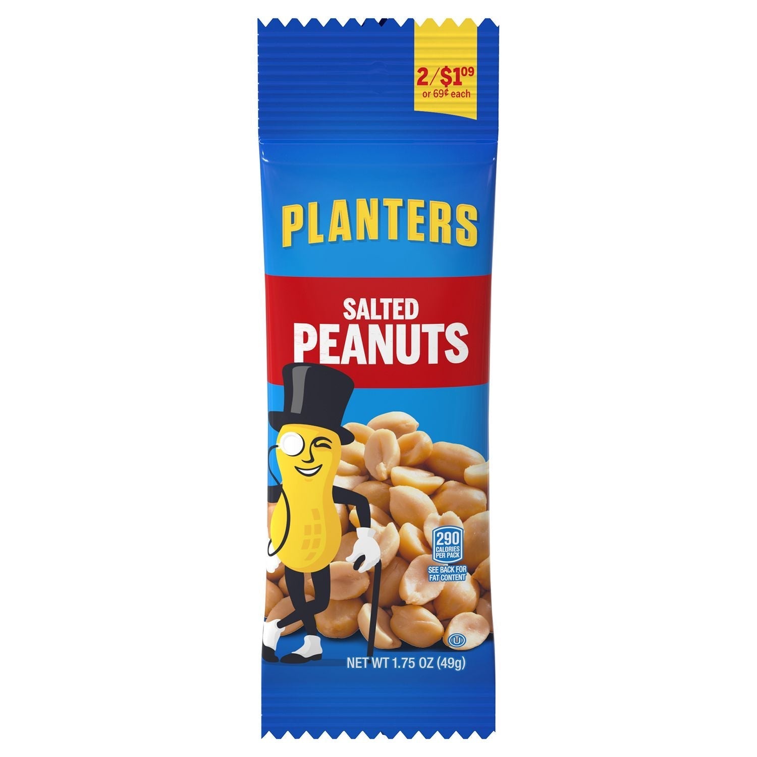 Planters® Salted Peanuts, 1.75 oz Pack, 18 Packets/Box, 2 Boxes/Carton - Bloom Skins