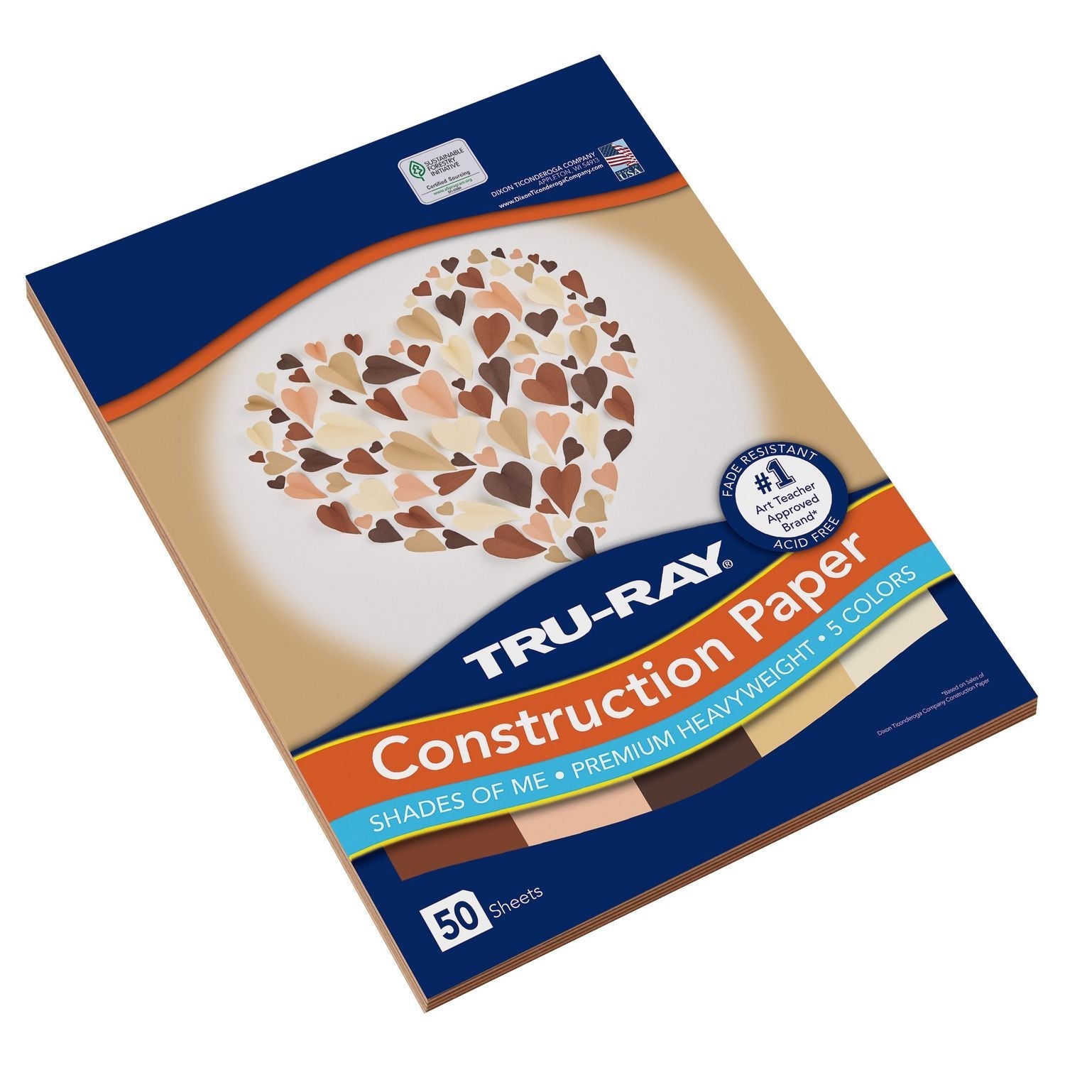Pacon® Tru-Ray Construction Paper, 70 lb Text Weight, 9 x 12, Assorted Skin Tone Colors, 50/Pack