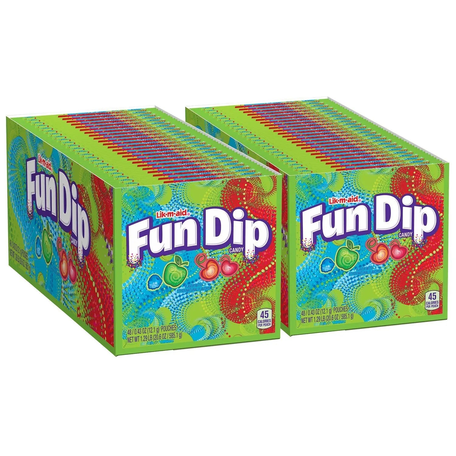 Lik-m-aid® Fun Dip Candy, Assorted Flavors, 0.43 oz Pouch, 48/Box, 2 Boxes/Carton