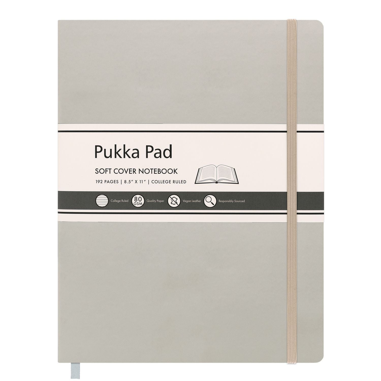 PUKKA PAD® Soft Cover Notebook, College Rule, Pebble Cover, (96) 11 x 8.5 Sheets