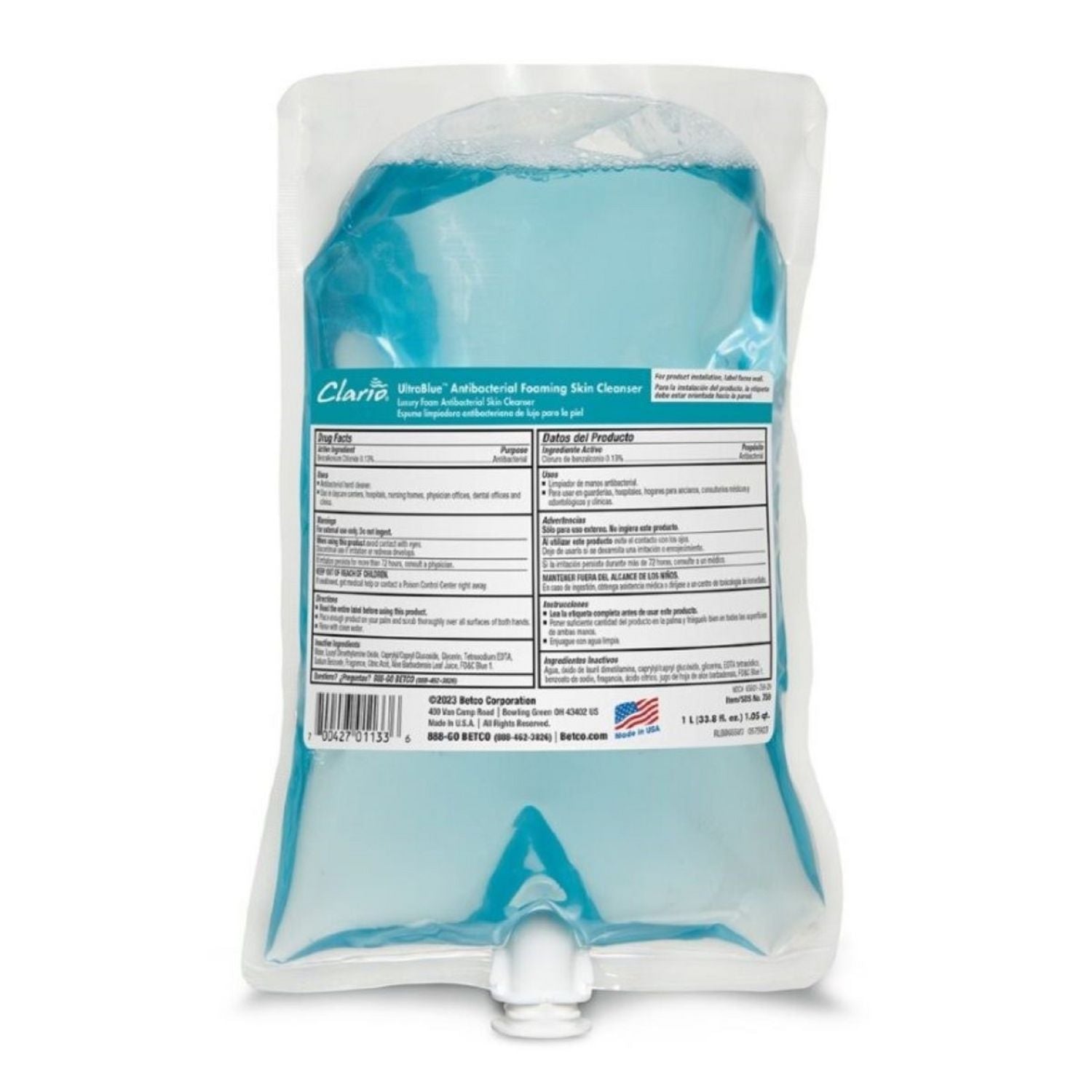 Betco UltraBlue Antibacterial Foaming Skin Cleanser