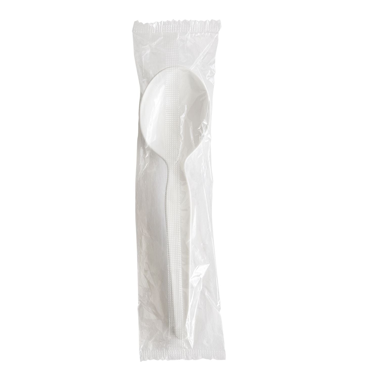 Boardwalk® Heavyweight Wrapped Polystyrene Cutlery, Spoon, Plastic, White, 1,000/Carton
