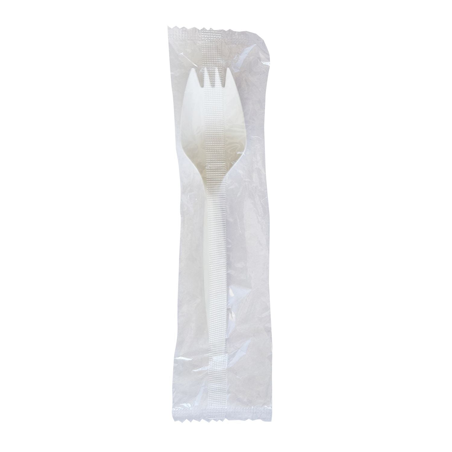Boardwalk® Mediumweight Wrapped Polypropylene Cutlery, Spork, Plastic, White, 1,000/Carton