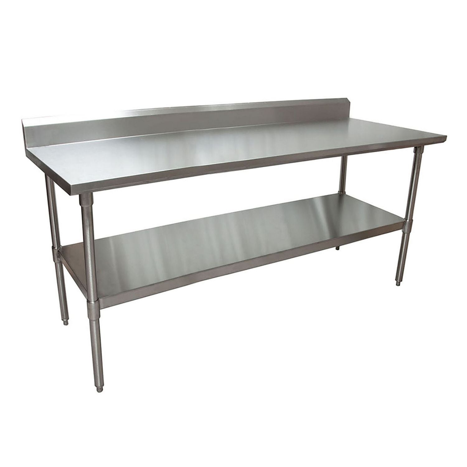 BK Resources Stainless Steel 5" Riser Top Tables, 72w x 30d x 39.75h, Silver, 2/Pallet