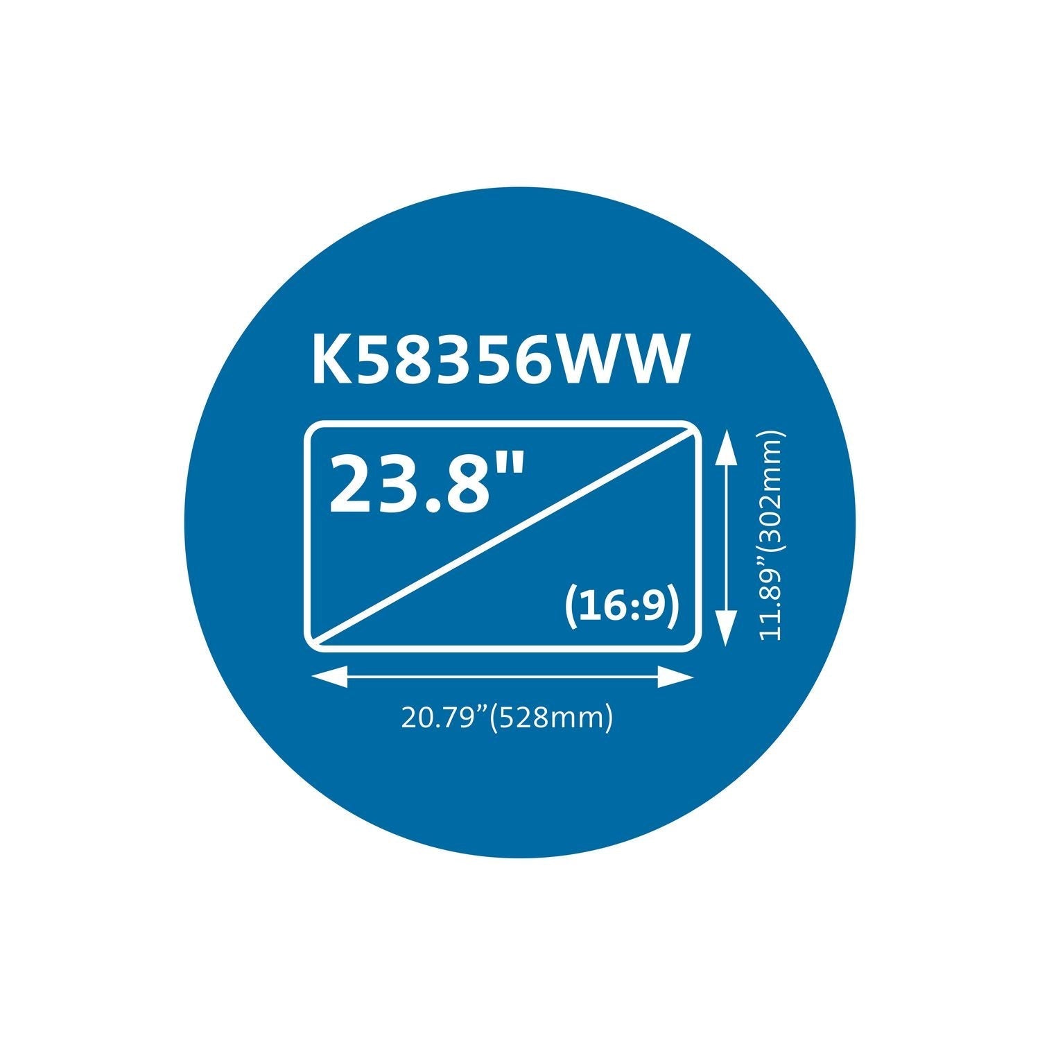 Kensington® Magnetic Monitor Privacy Screen for 23.8" Widescreen Flat Panel Monitors, 16:9 Aspect Ratio